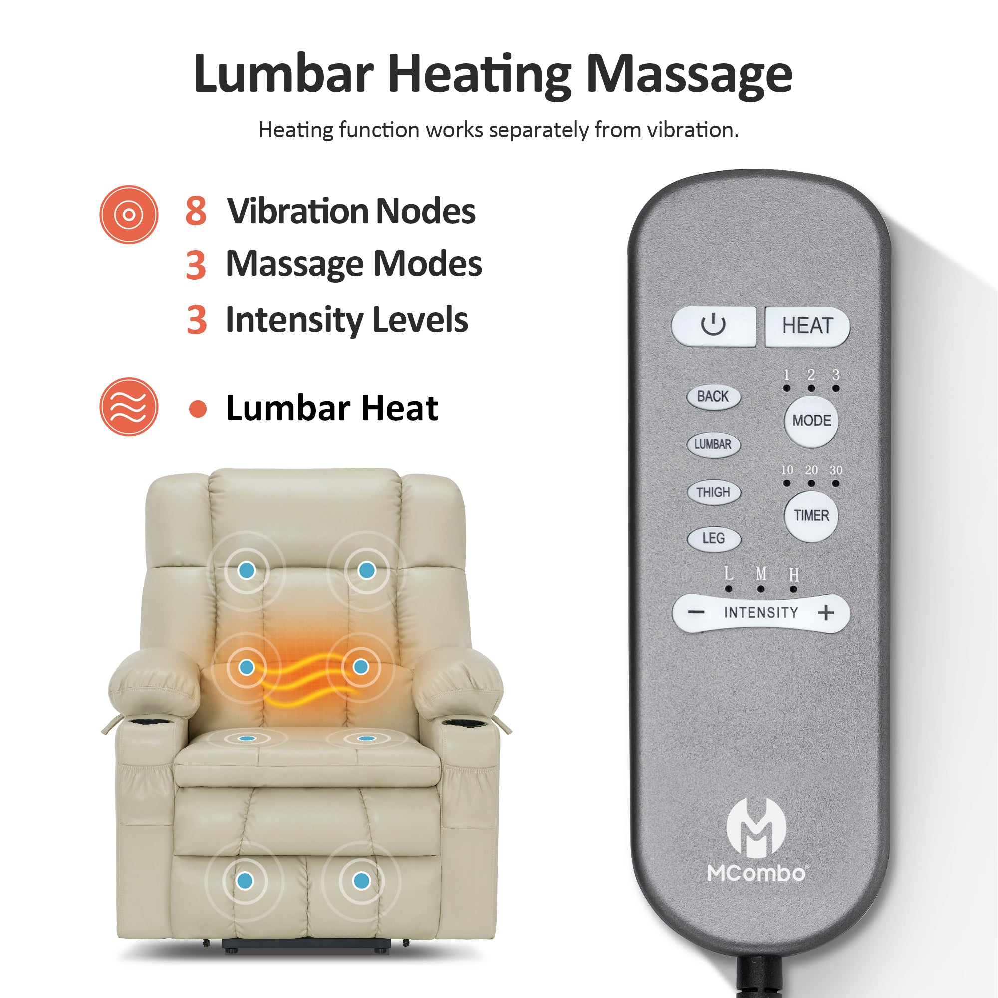 Power Lift Recliner Chair for Elderly, Dual Motor, Massage and Heat, Faux Leather 7890|7893|7896|R7891|R7897|R7894