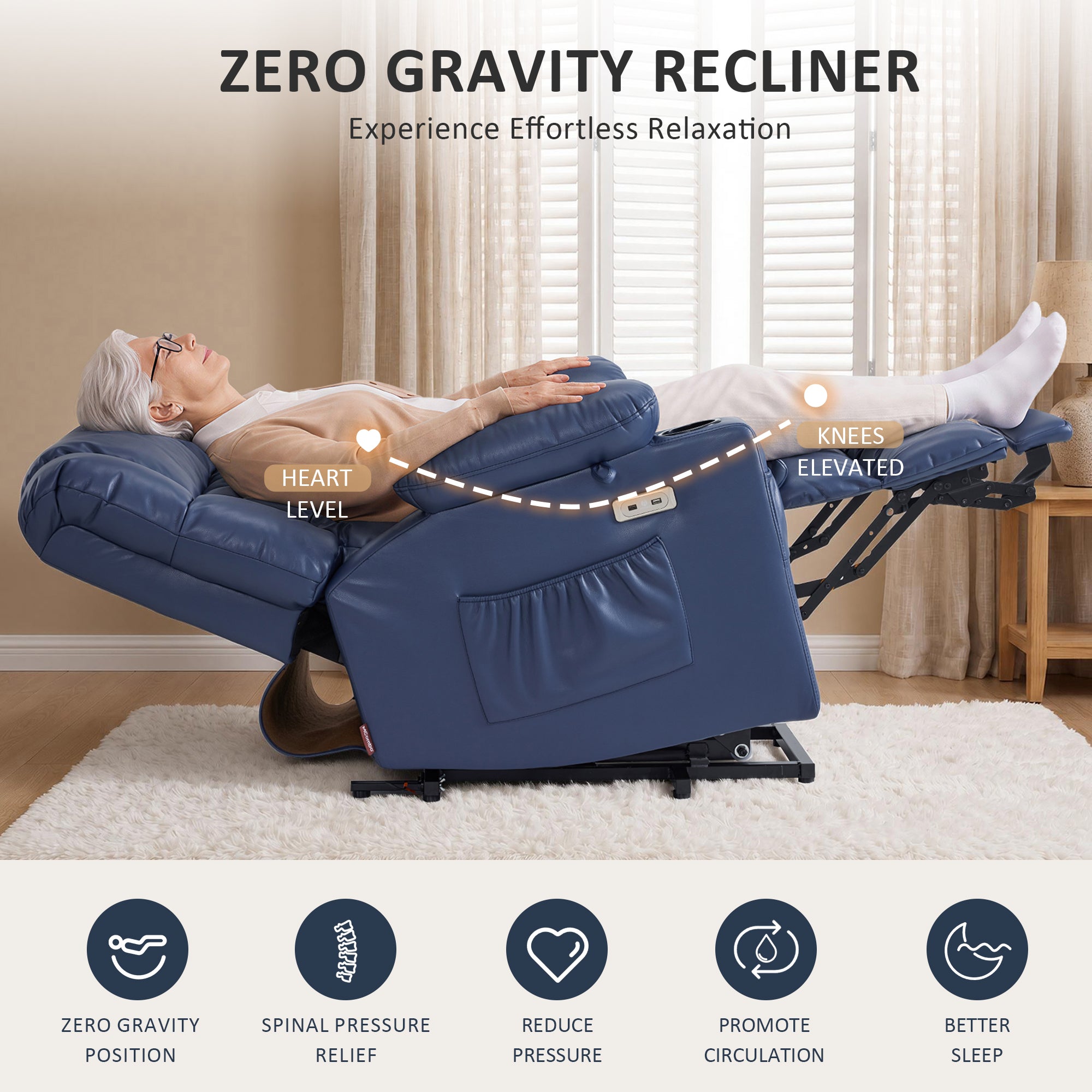 Dual Motor Power Lift Recliner Chair, Massage and Heat, Lay Flat for Sleeping, Faux Leather 7890|7893|7896|R7891|R7897|R7894