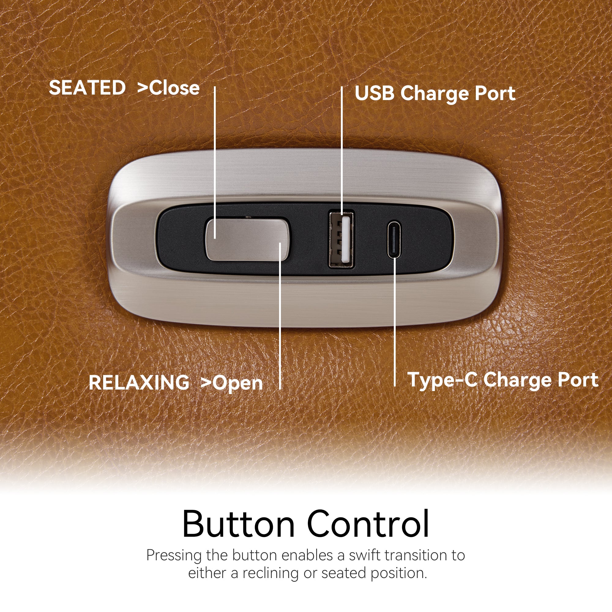 Zero Wall Hugger Recliners Chair for small space, Faux Leather PR699