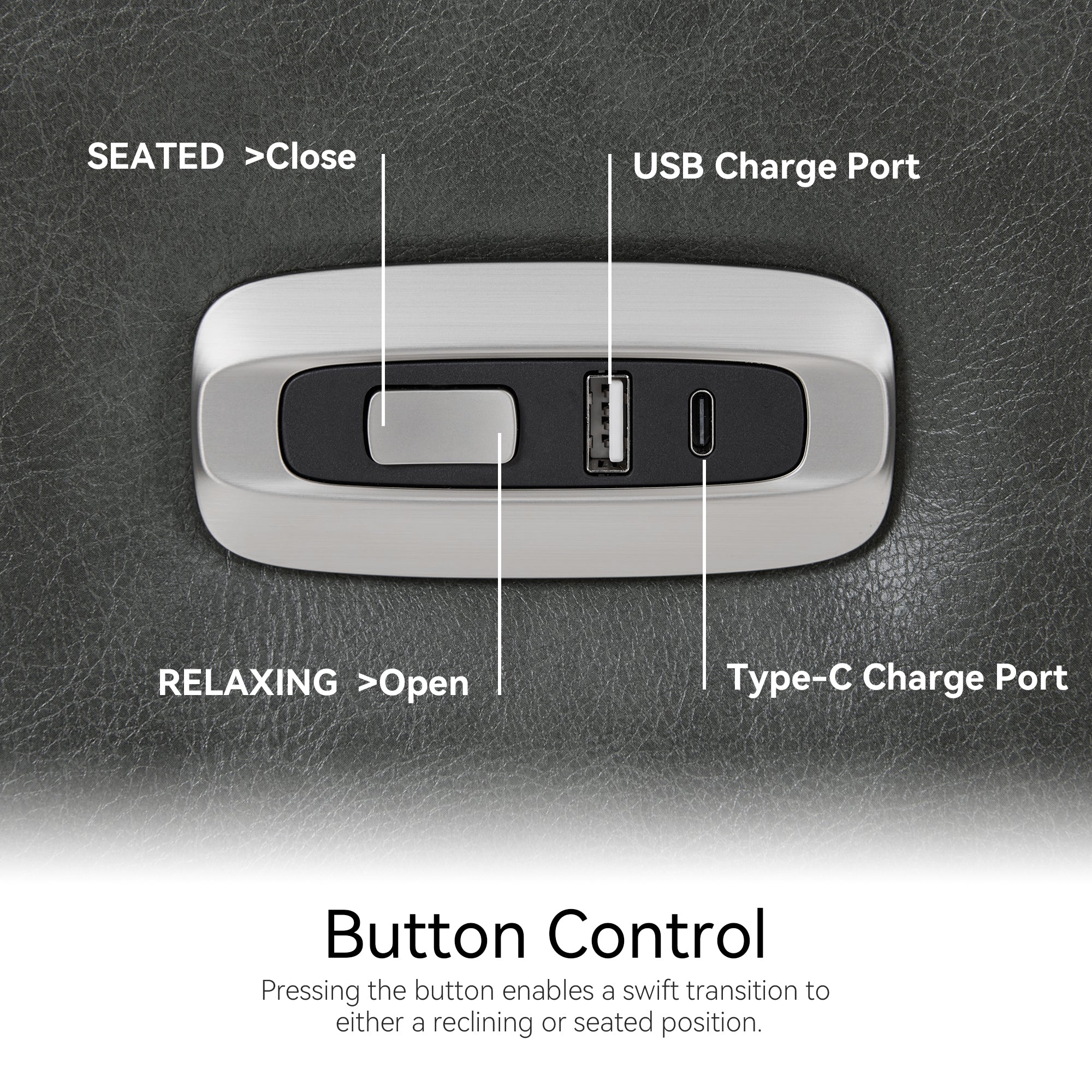 Zero Wall Hugger Recliners Chair for small space, Faux Leather PR699