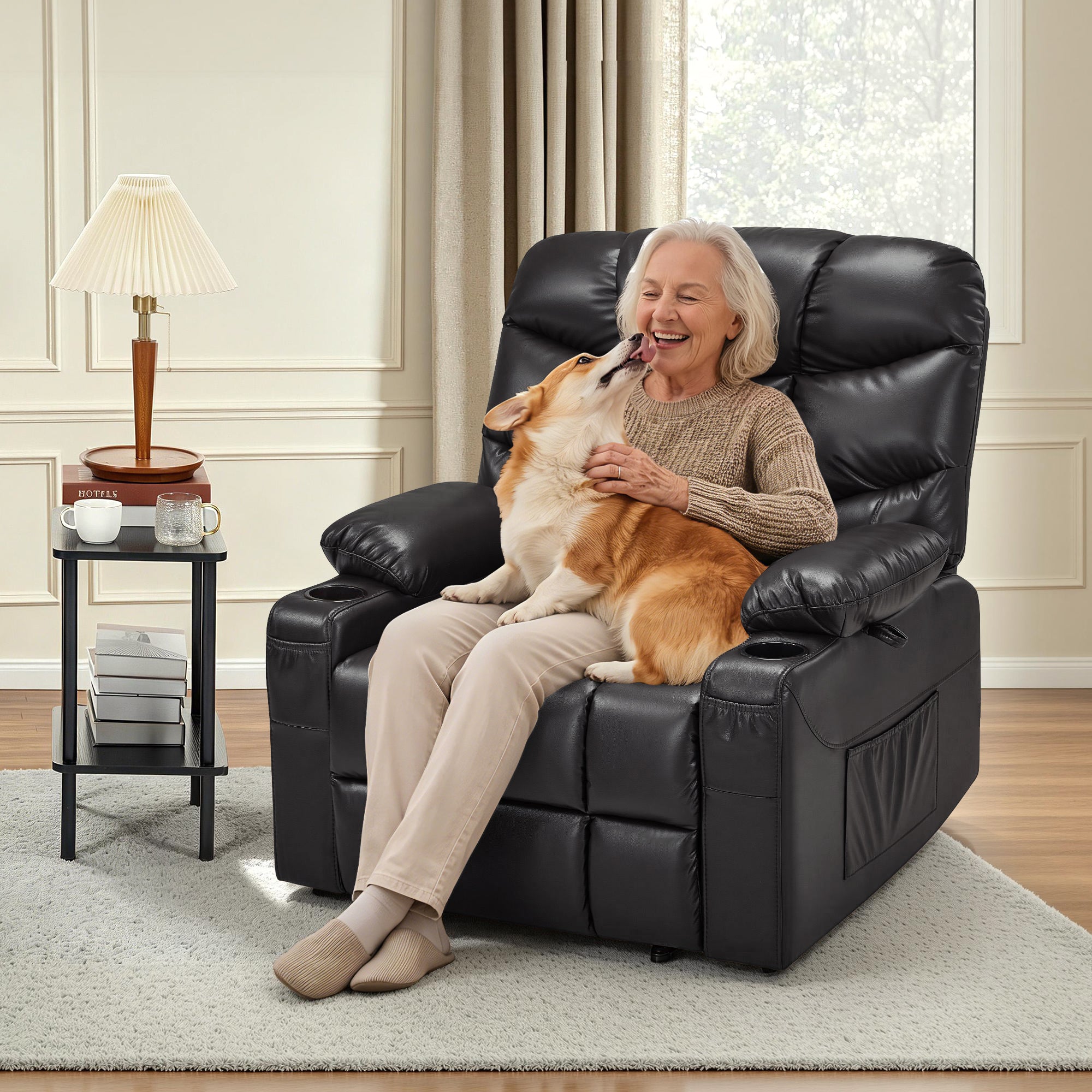 Power Lift Recliner Chair for Elderly, Faux Leather 7287|R7289