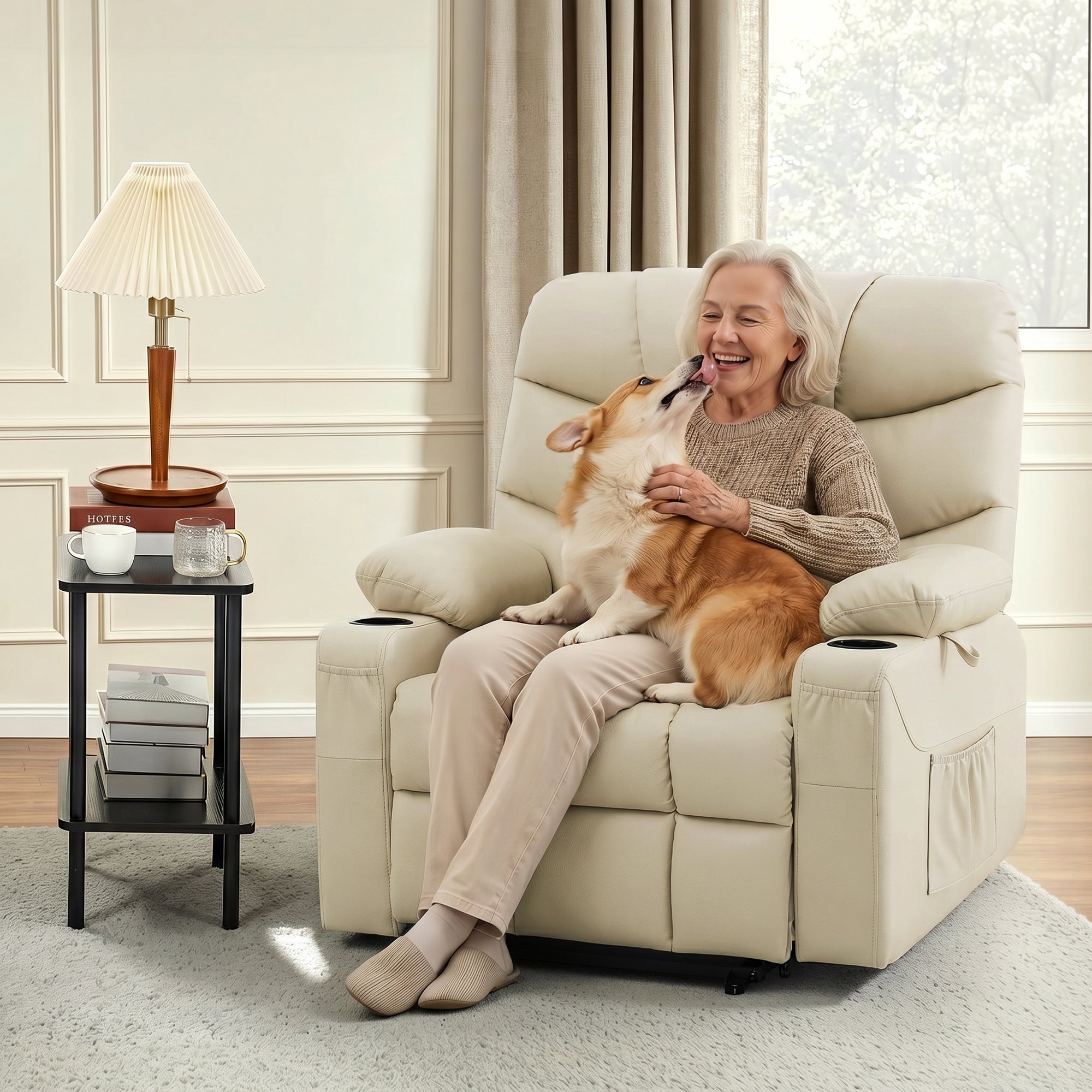 Power Lift Recliner Chair for Elderly, Faux Leather 7287|R7289