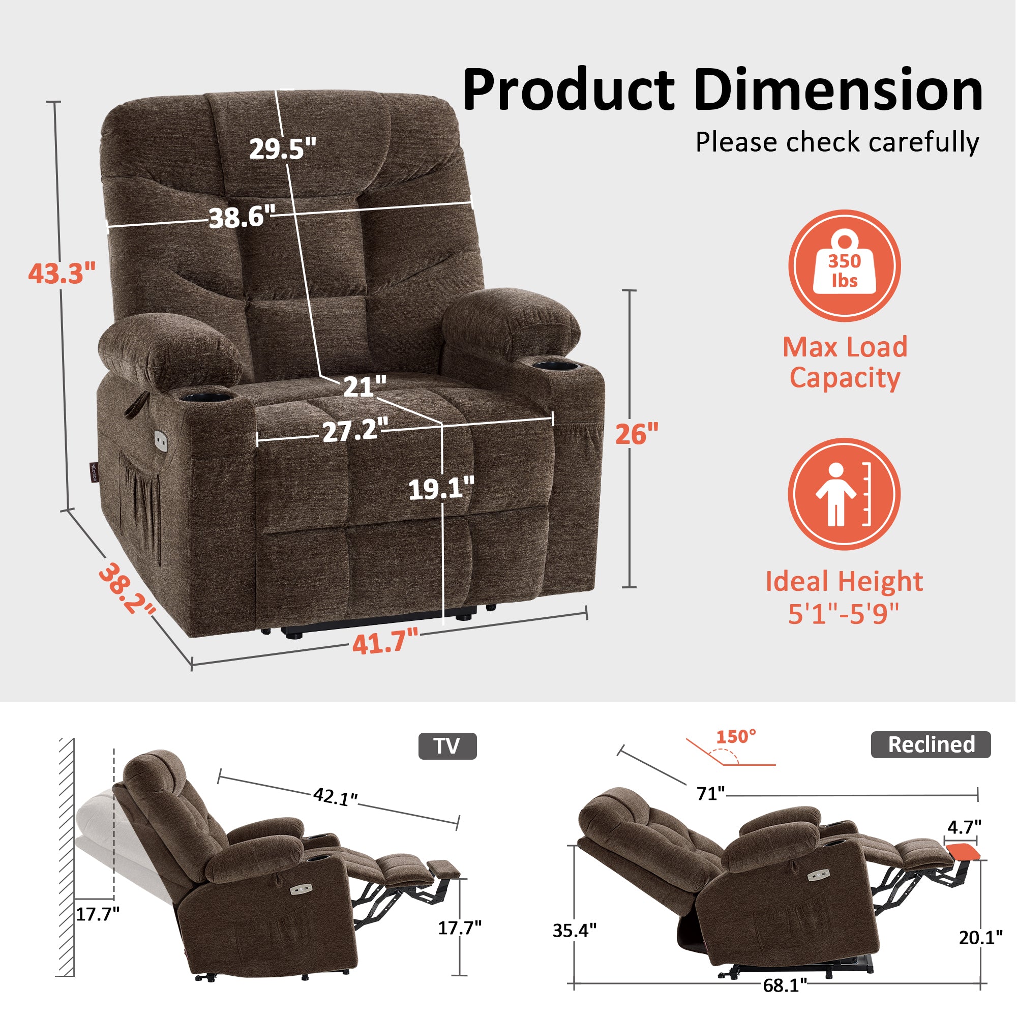 Power Lift Recliner Chair for Elderly, Fabric 7283|7281|7287|R7289|R7399