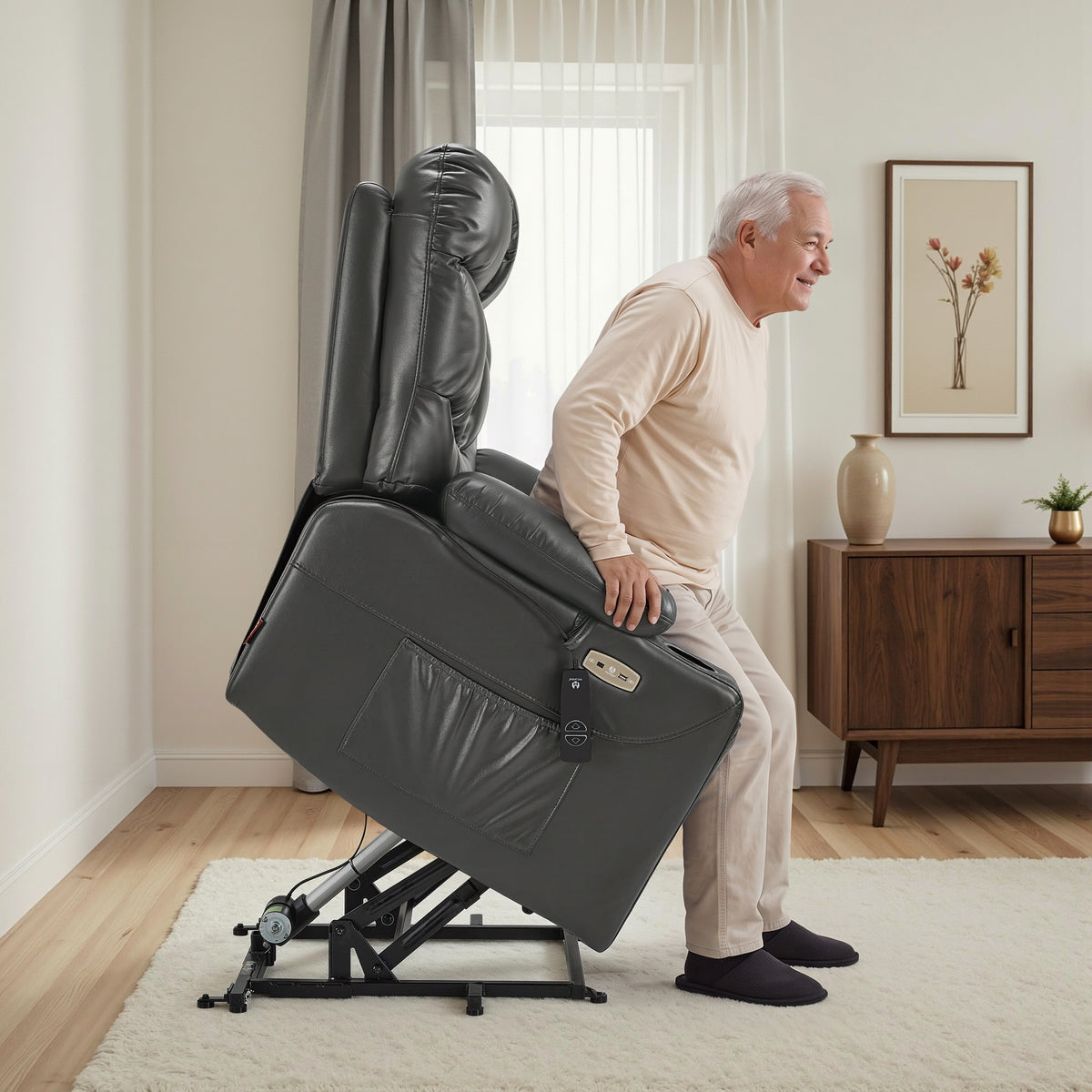 Power Lift Recliner Chair for Elderly, Faux Leather 7287|R7289|7283