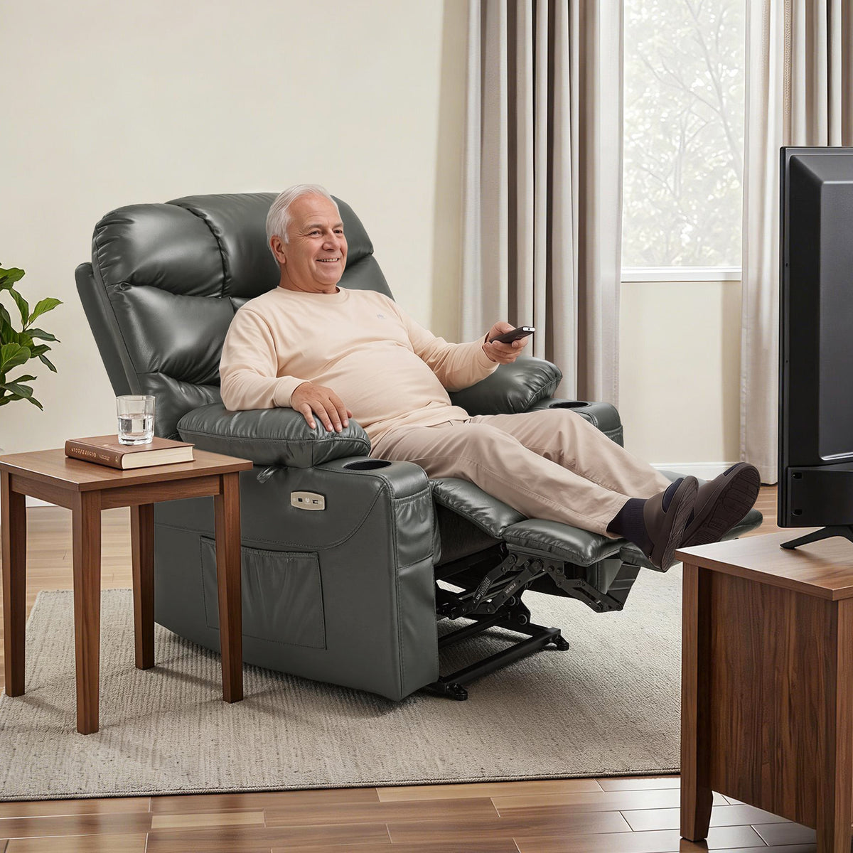 Power Lift Recliner Chair for Elderly, Faux Leather 7287|R7289|7283