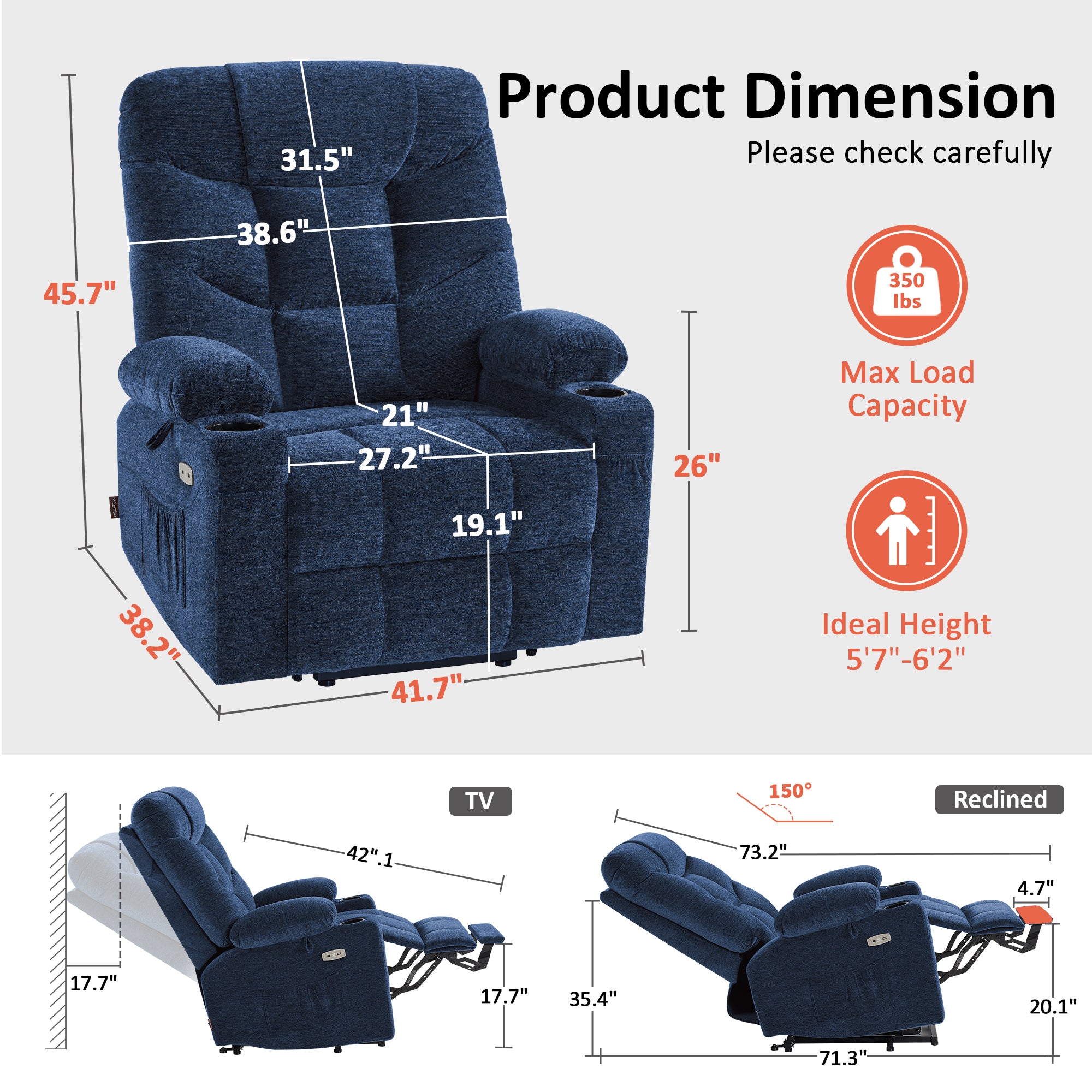 Power Lift Recliner Chair for Elderly, Fabric 7283|7281|7287|R7289|R7399
