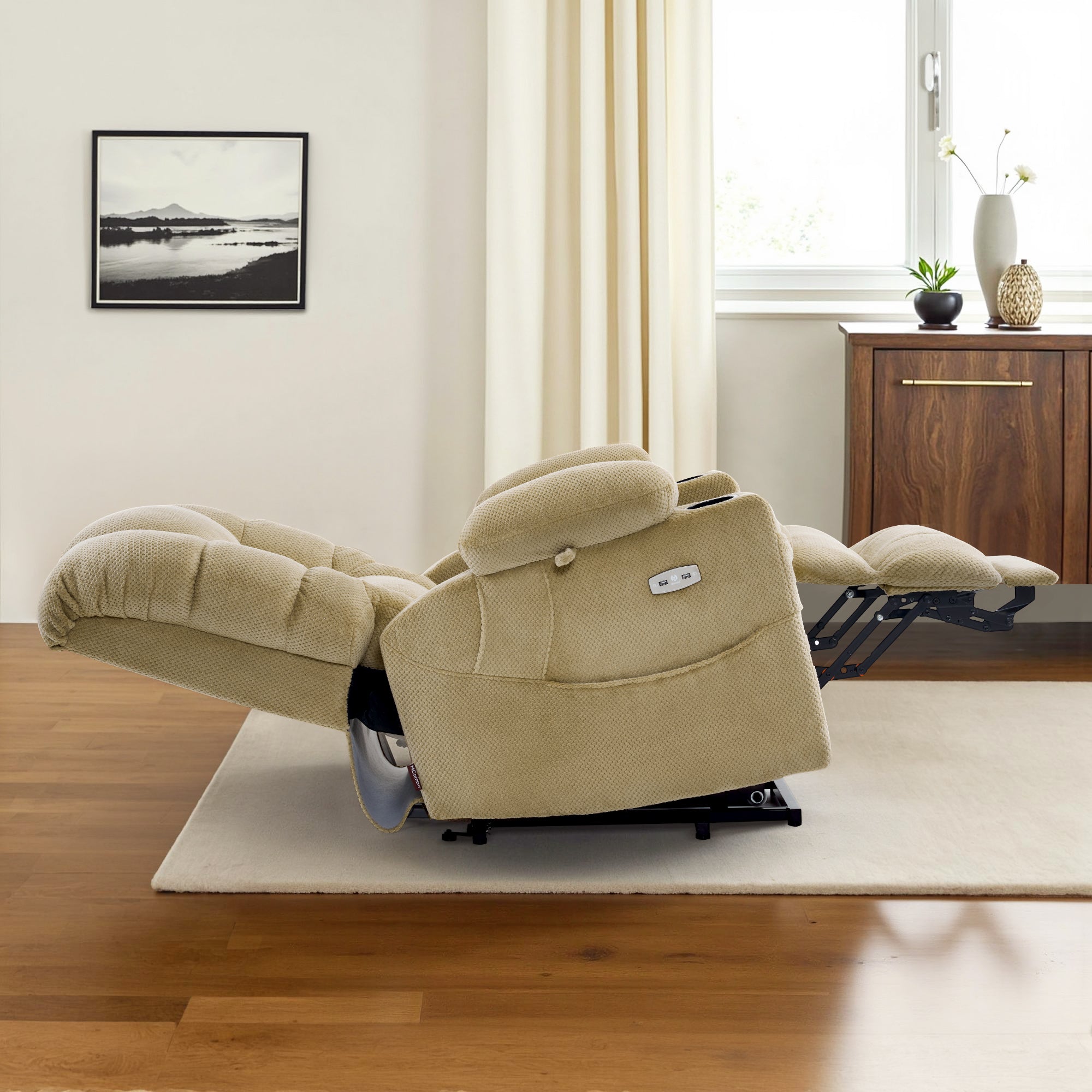 Power Lift Recliner Chair, Triple Motor, Massage and Heat, Fabric 7634|7631|7632|R7635