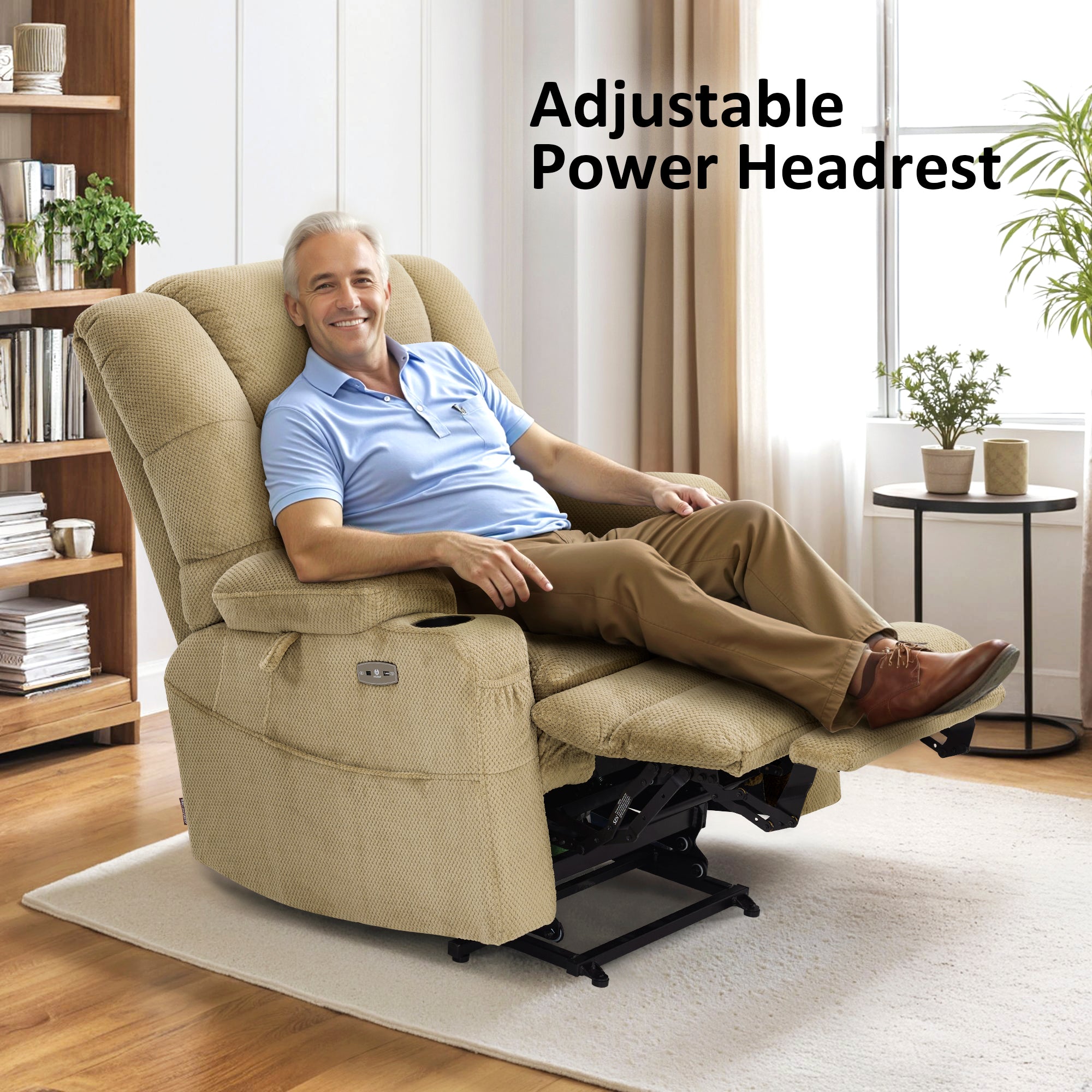 Power Lift Recliner Chair, Triple Motor, Massage and Heat, Fabric 7634|7631|7632|R7635