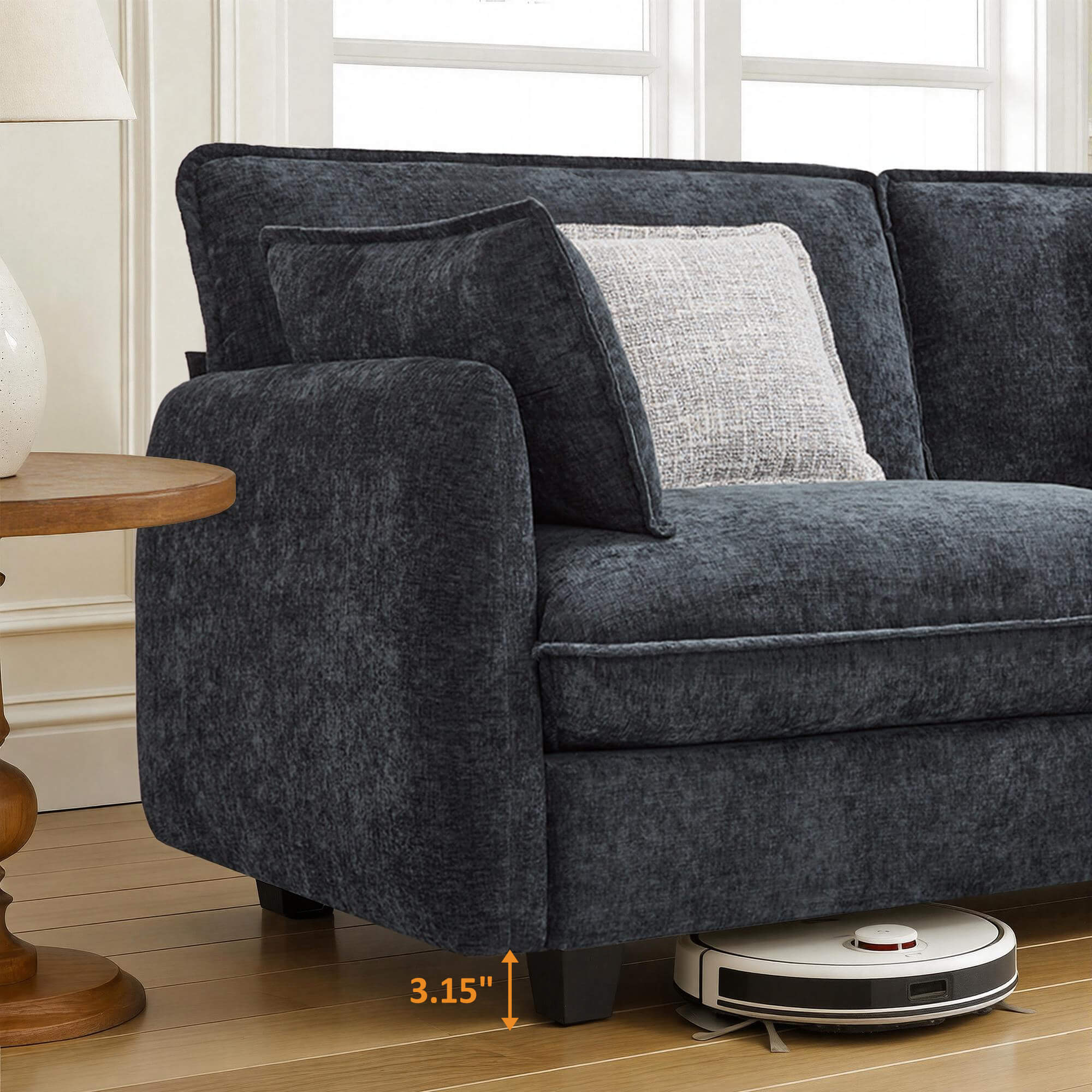 Oversized Cloud Modular Sectional Sofa, FSC Certified Sectional Couches with Ottoman for Living Room S0701
