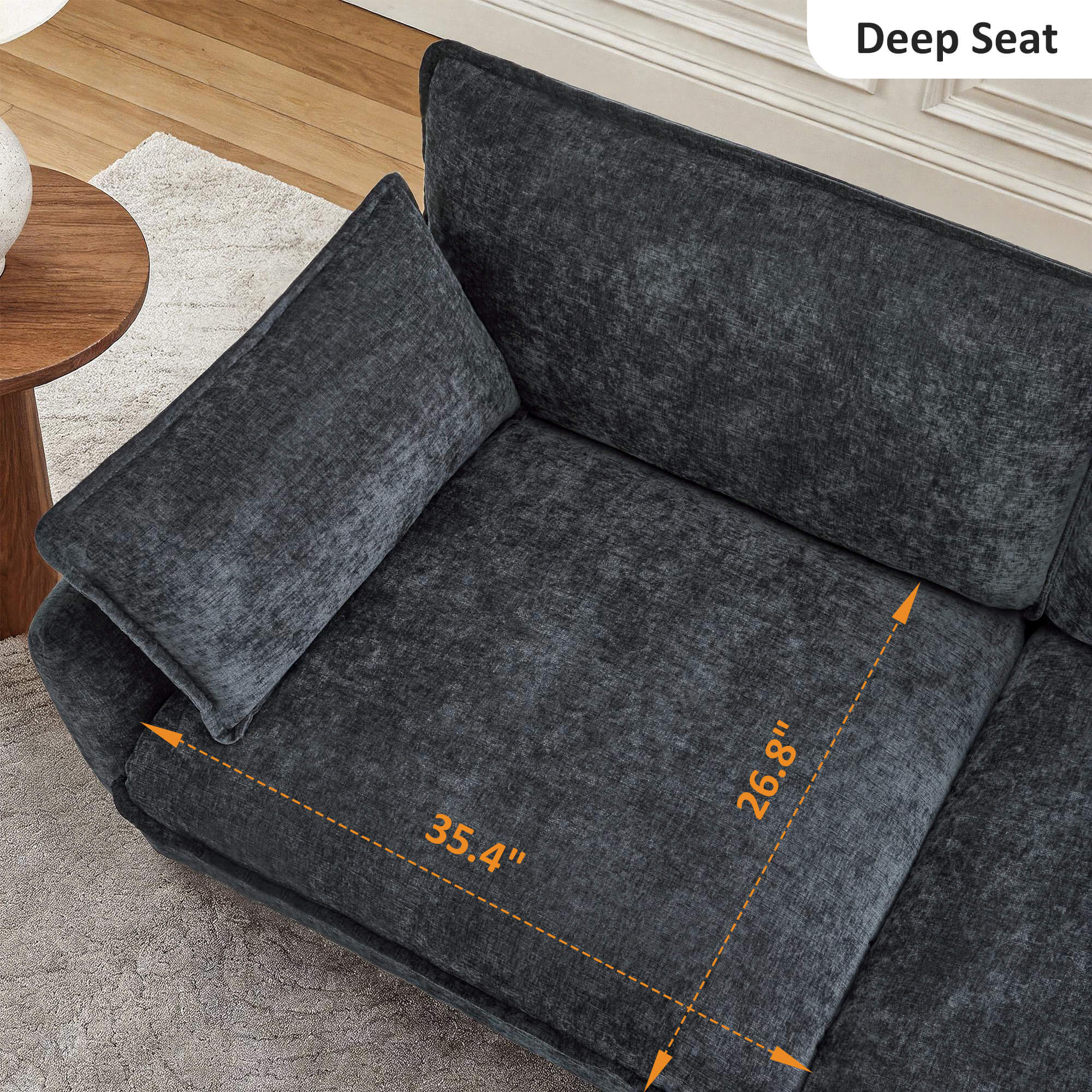 Oversized Cloud Modular Sectional Sofa, FSC Certified Sectional Couches with Ottoman for Living Room S0701