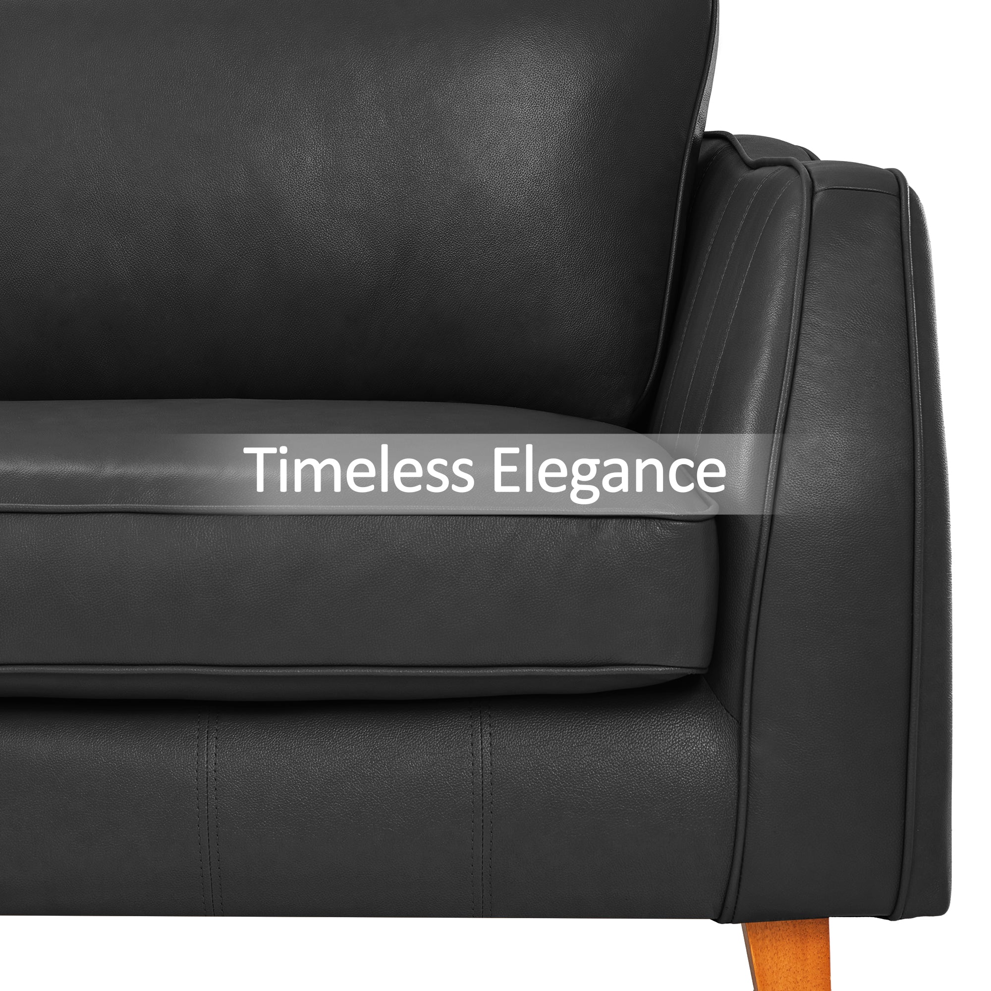 83.4 Inch Napa Leather Couch, Solid Wood Frame for Living Room, Office VE727