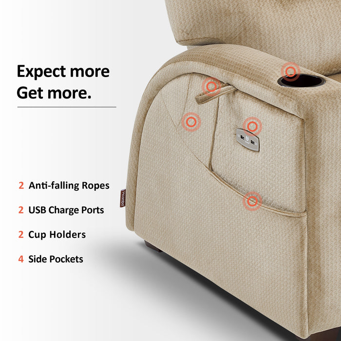 MCombo Power Zero Gravity Recliner Chair for Living Room, Power Headrest, Infinite Position, Fabric ZG334