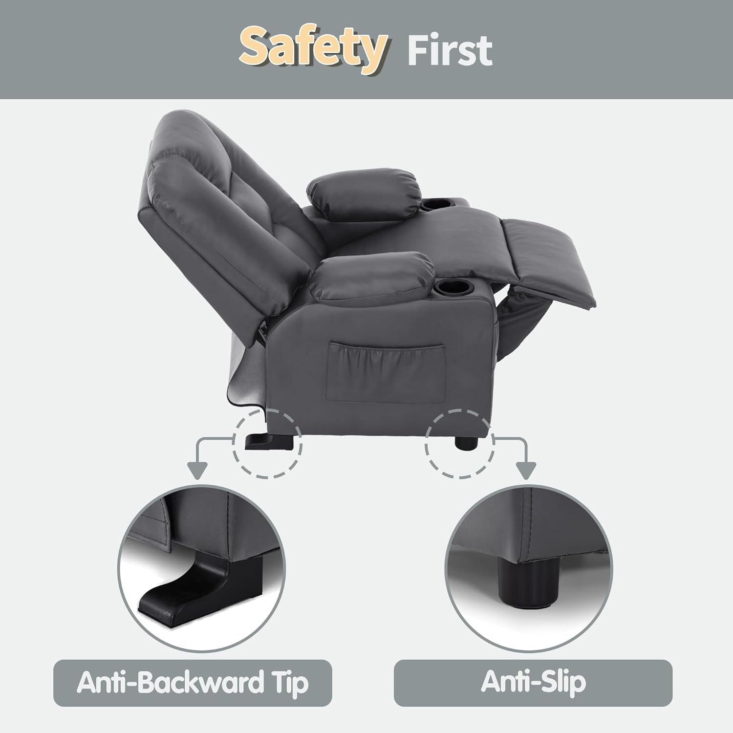 Big Kids Recliner for Ages 3+, Toddlers Recliner Sofa 7322