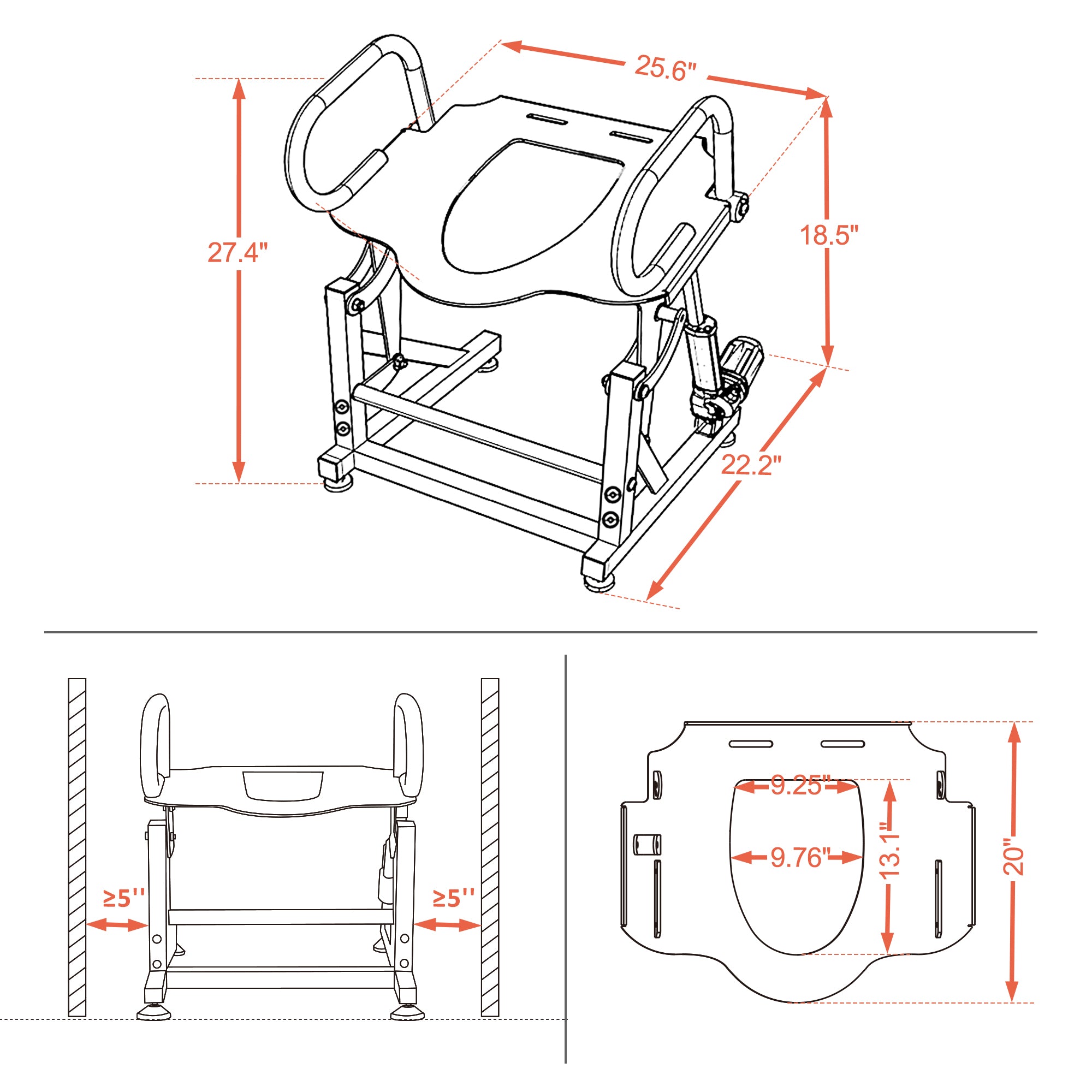 Electric Toilet Seat Lift for Elderly and Disabled, SEC212W