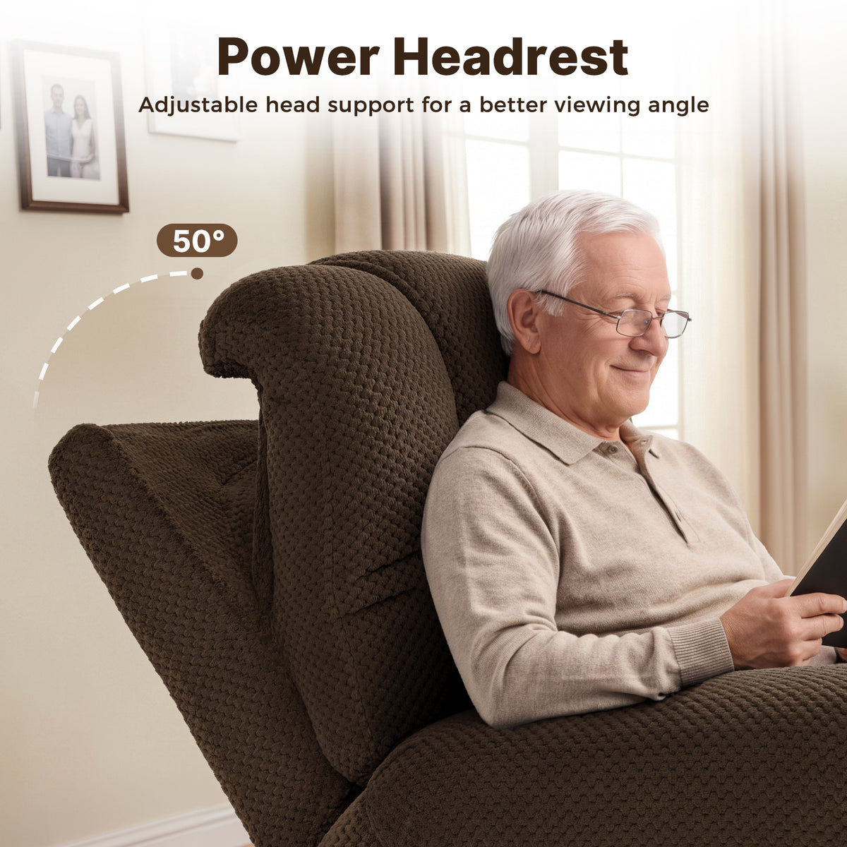 4-Motor Power Lift Recliner with Power Lumbar & Headrest R7558