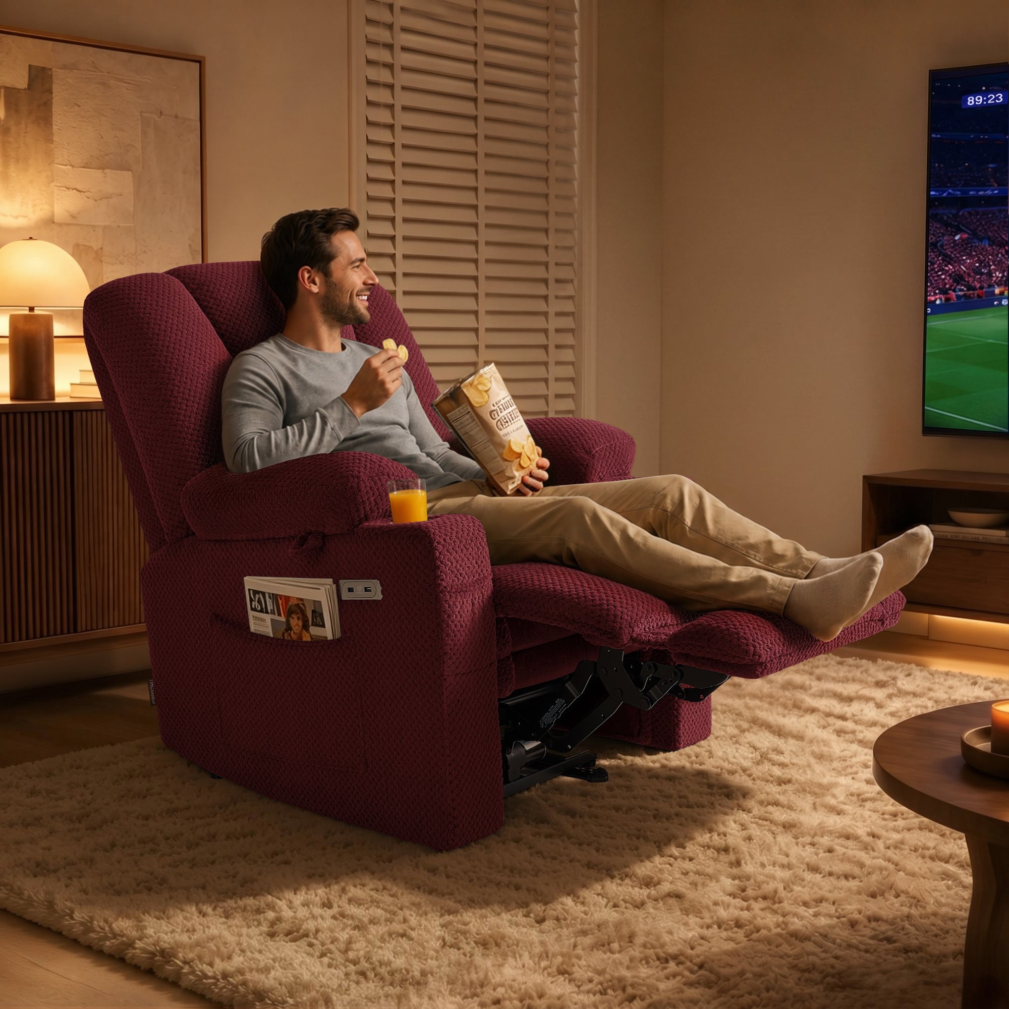 Power Recliner Chair with Massage and Heat, Fabric 8015|8017