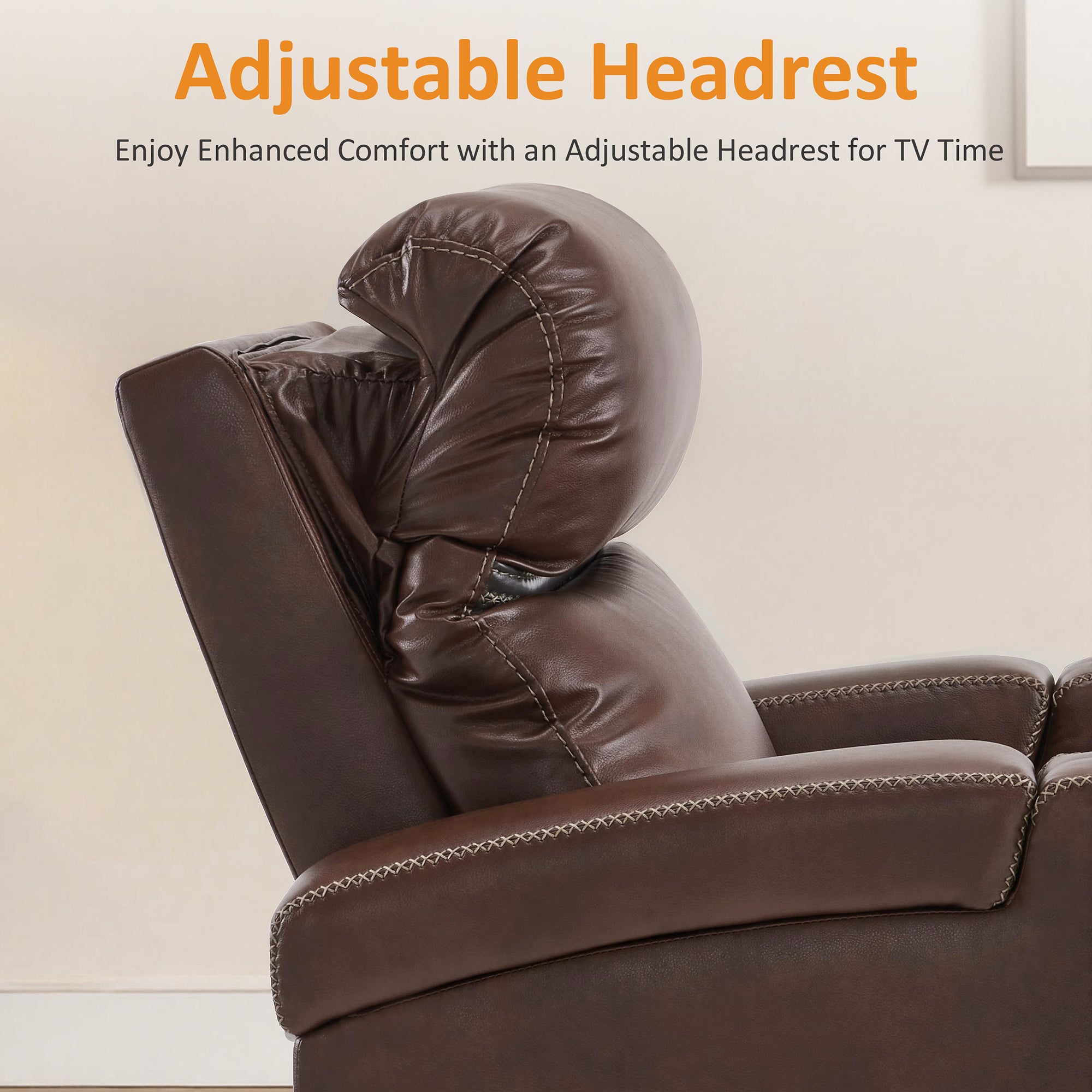 Power Recliner Chair, Home Theater Seating, Faux Leather HTS400