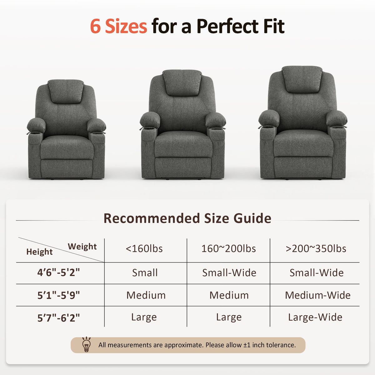 Power Lift Recliner Chair for Elderly, Massage and Heat, Fabric 7040|7516|7141|R7042|R7045|R7510