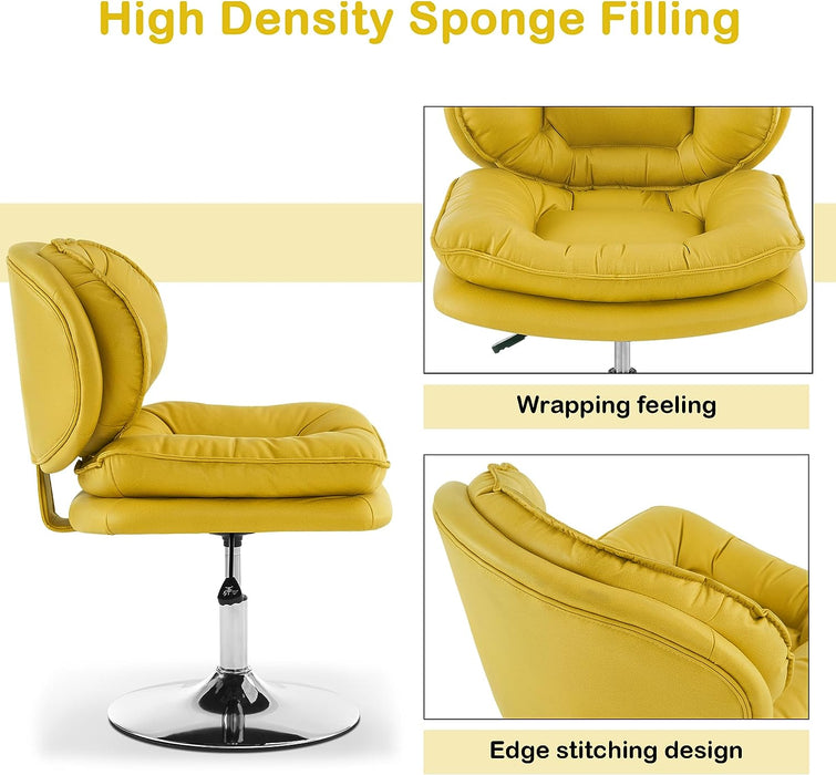 MCombo Swivel Accent Chair with Height Adjustment, Upholstered Desk Chair for Living Room Office 4846/4473