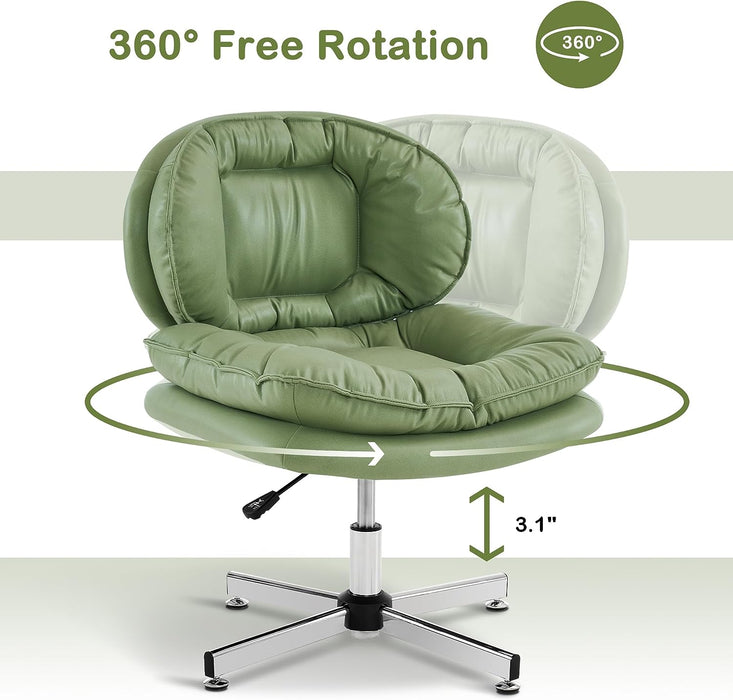 MCombo Swivel Accent Chair with Height Adjustment, Upholstered Desk Chair for Living Room Office 4846/4473