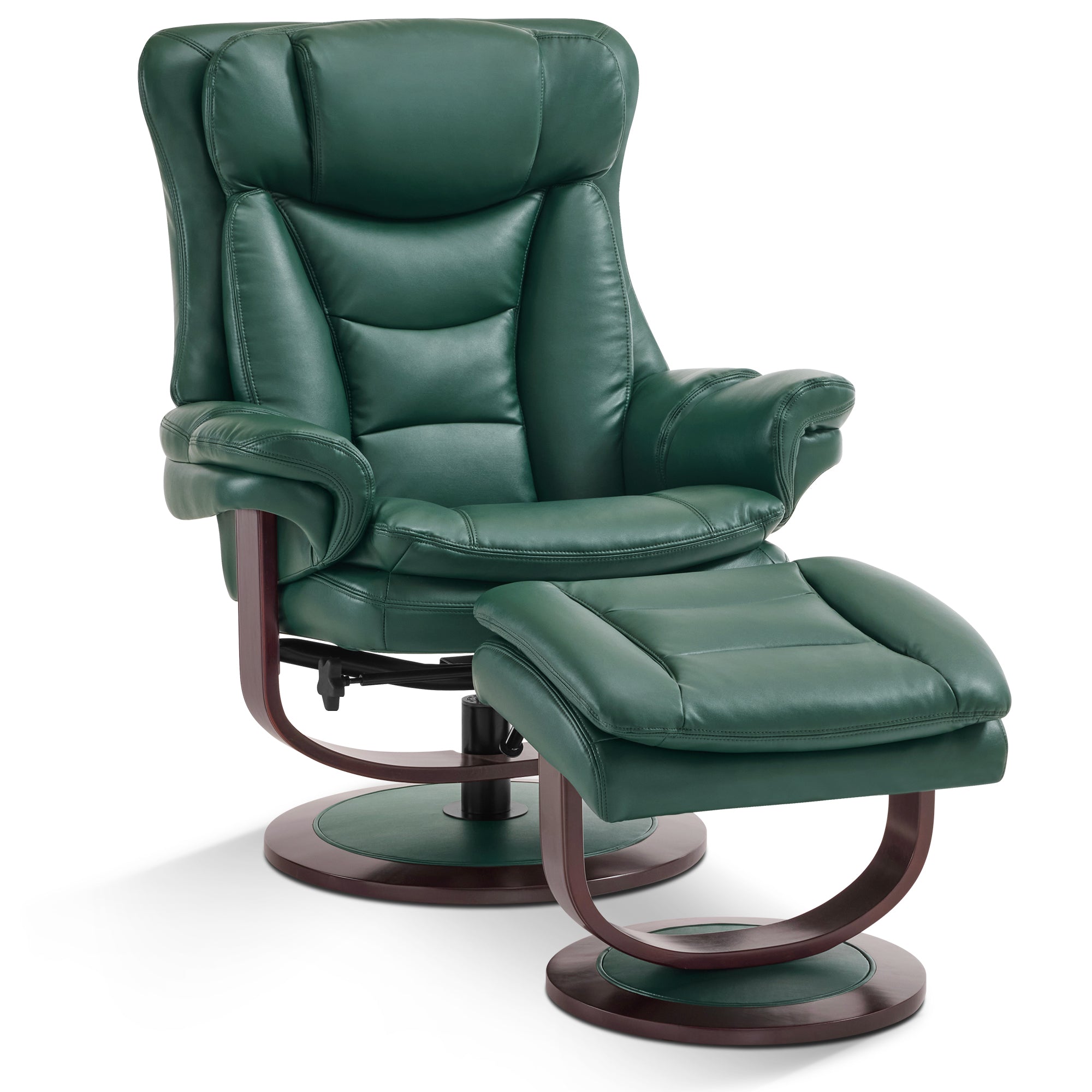 Swivel Recliner with Ottoman, Faux Leather 4651 – MCombo