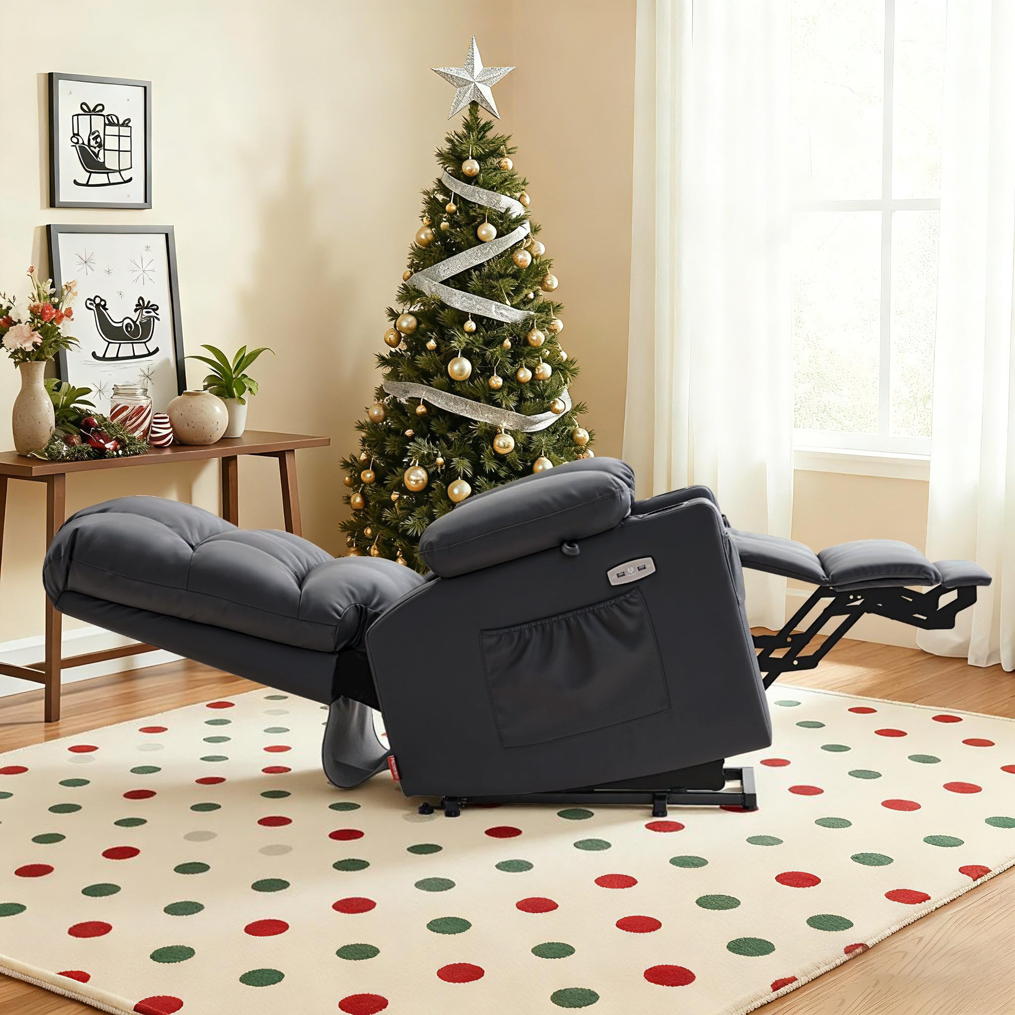 Power Lift Recliner Chair for Elderly, Dual Motor, Massage and Heat, Faux Leather 7680|7679|R7688|R7677