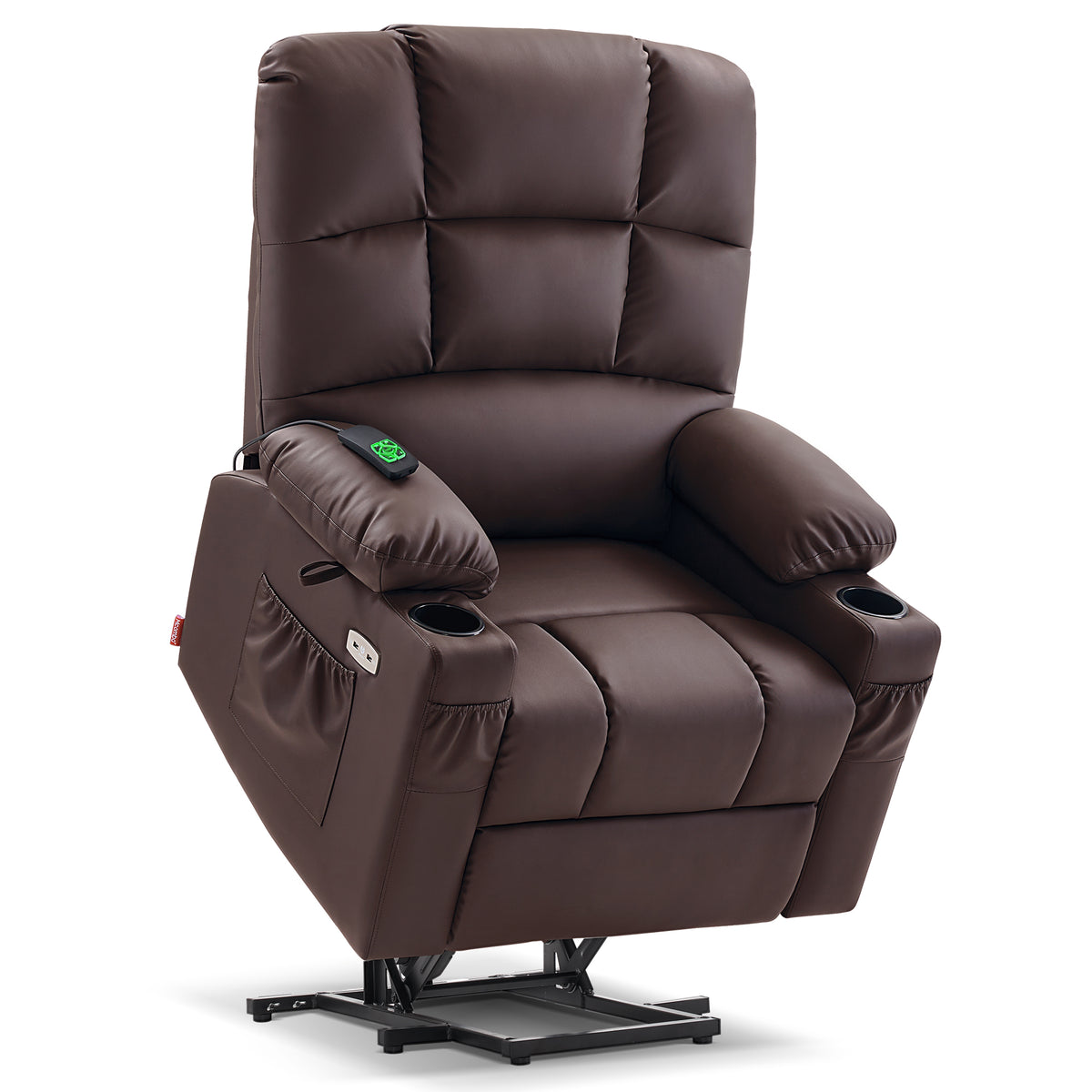 Power Lift Recliner Chair for Elderly, Dual Motor, Massage and Heat, Faux Leather 7680|7679|R7688|R7677