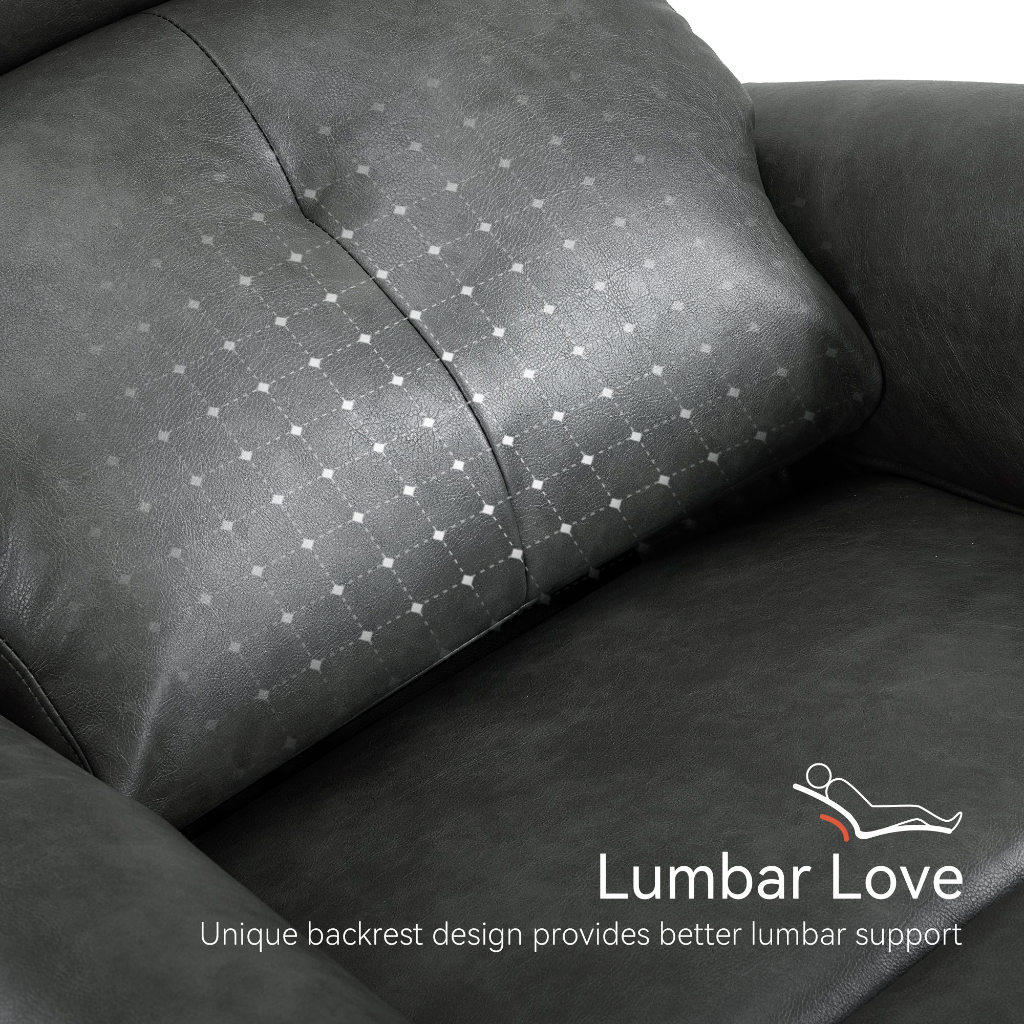 Zero Wall Hugger Recliners Chair for small space, Faux Leather PR699