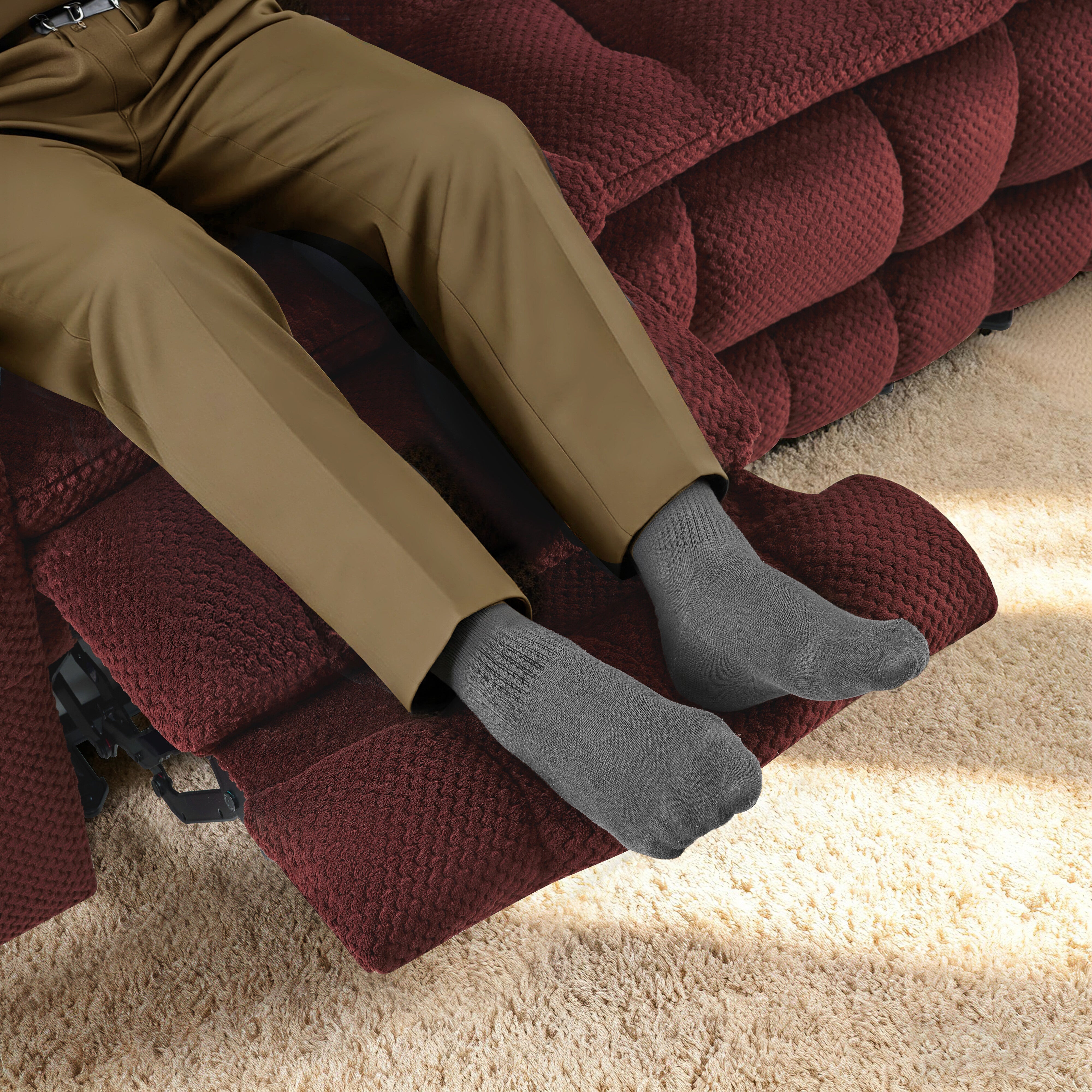 Power Reclining Loveseat with Heat and Massage, Fabric RS6314