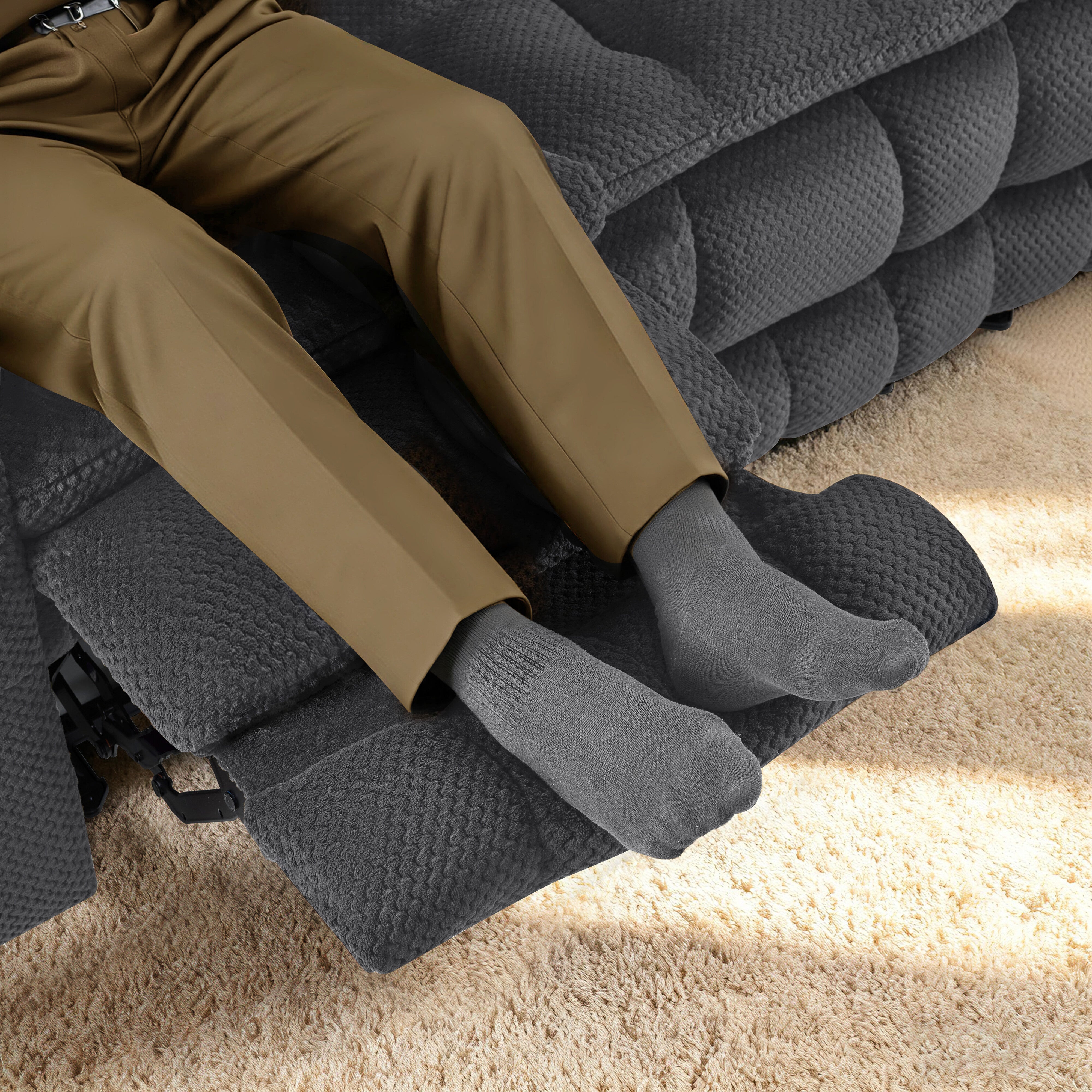 Power Reclining Loveseat with Heat and Massage, Fabric RS6314