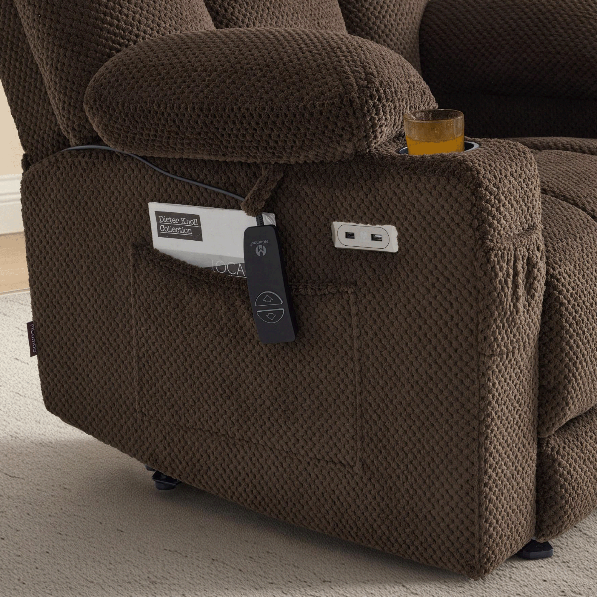 Power Recliner Chair with Massage and Heat, Fabric 8015|8017