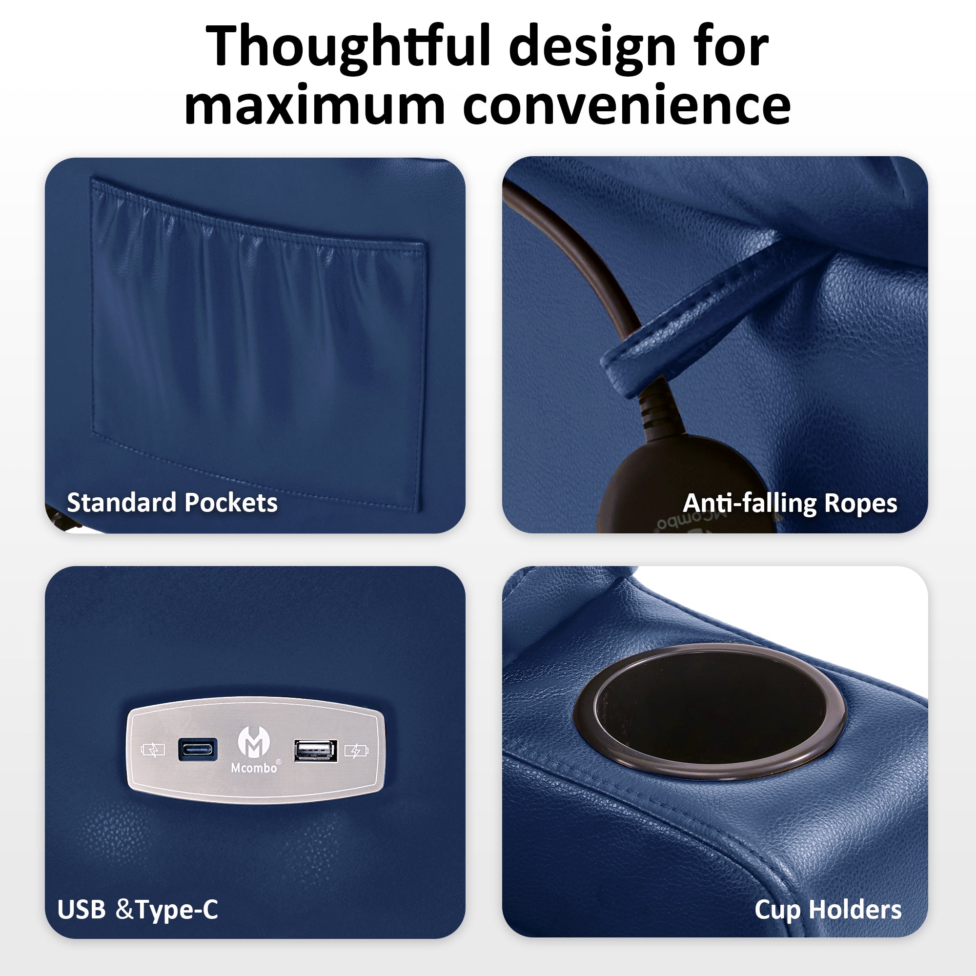 Power Lift Recliner Chair for Elderly, Triple Motor, Massage and Heat, Faux Leather 7661|7662