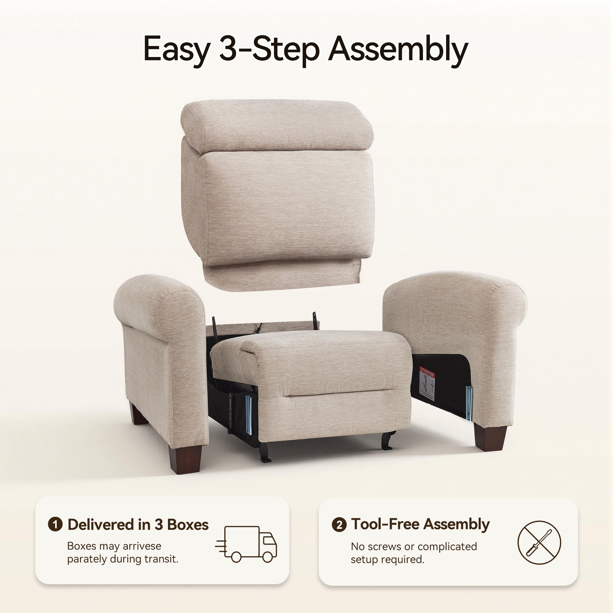 Wall Hugger Power Recliner Chair for Small Spaces, RV & Living Room HL164