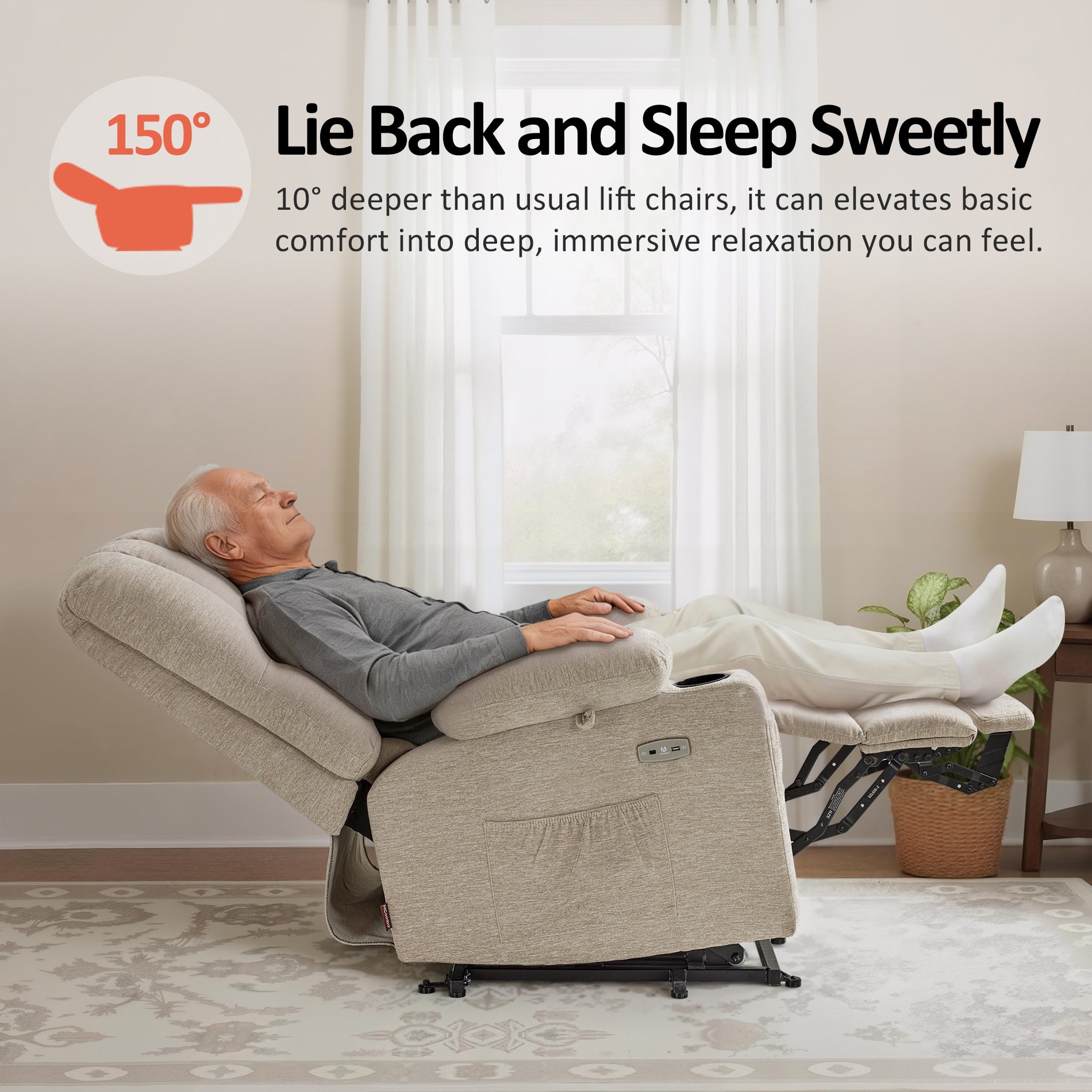 Power Lift Recliner Chair, Massage and Heat, Fabric 7095|7099|R7092|R7096