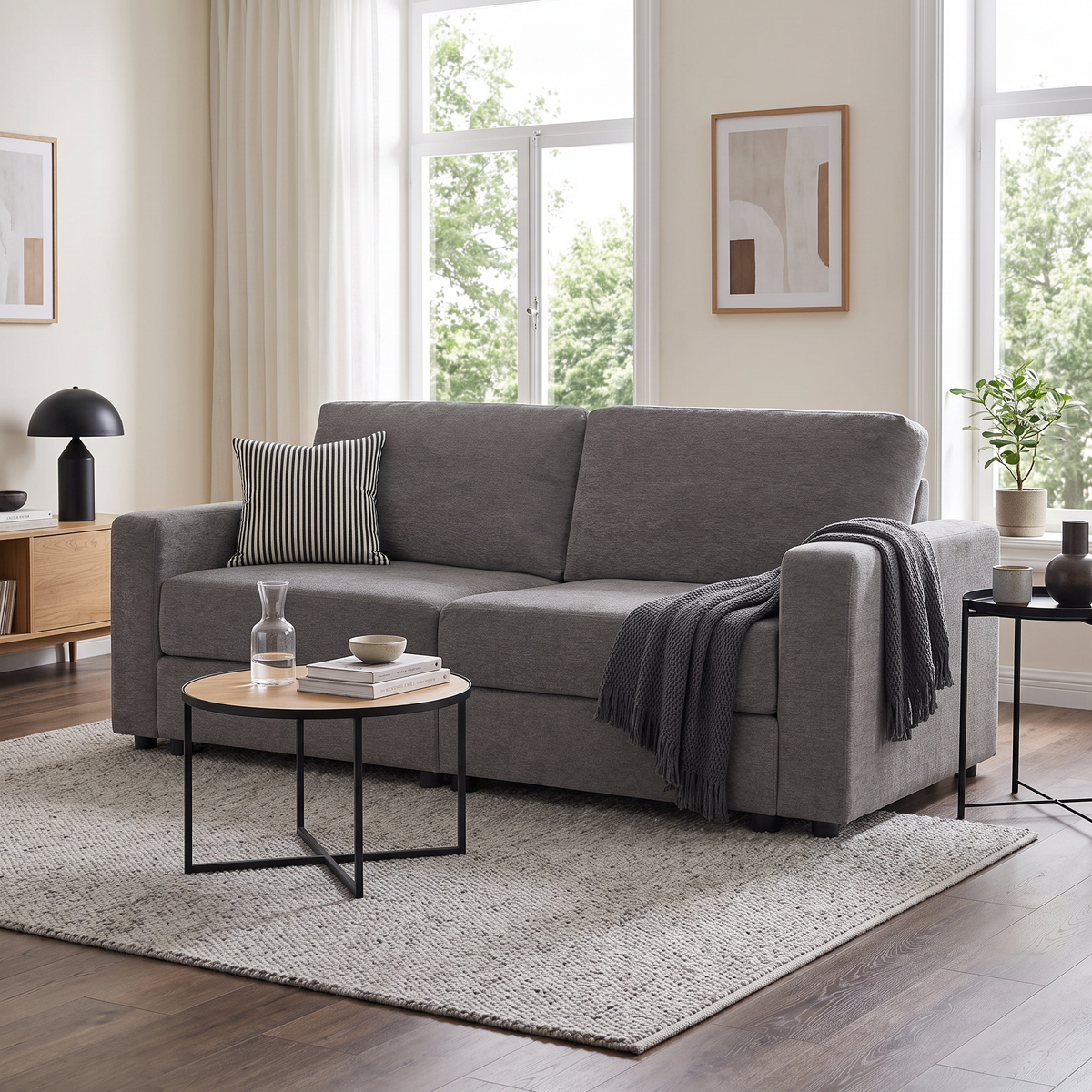 Oversized Sectional Sofa Couch with Storage Ottoman 6366