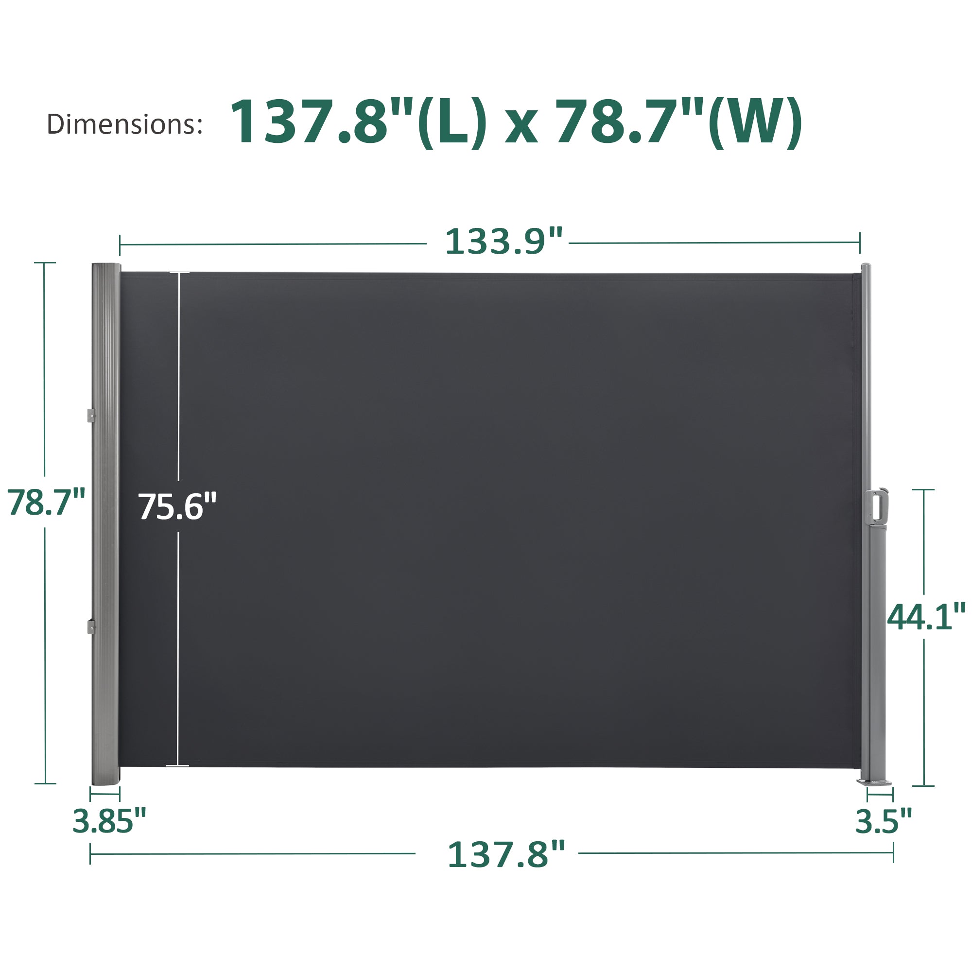 Patio Retractable Side Awning, 4722|4744|4788