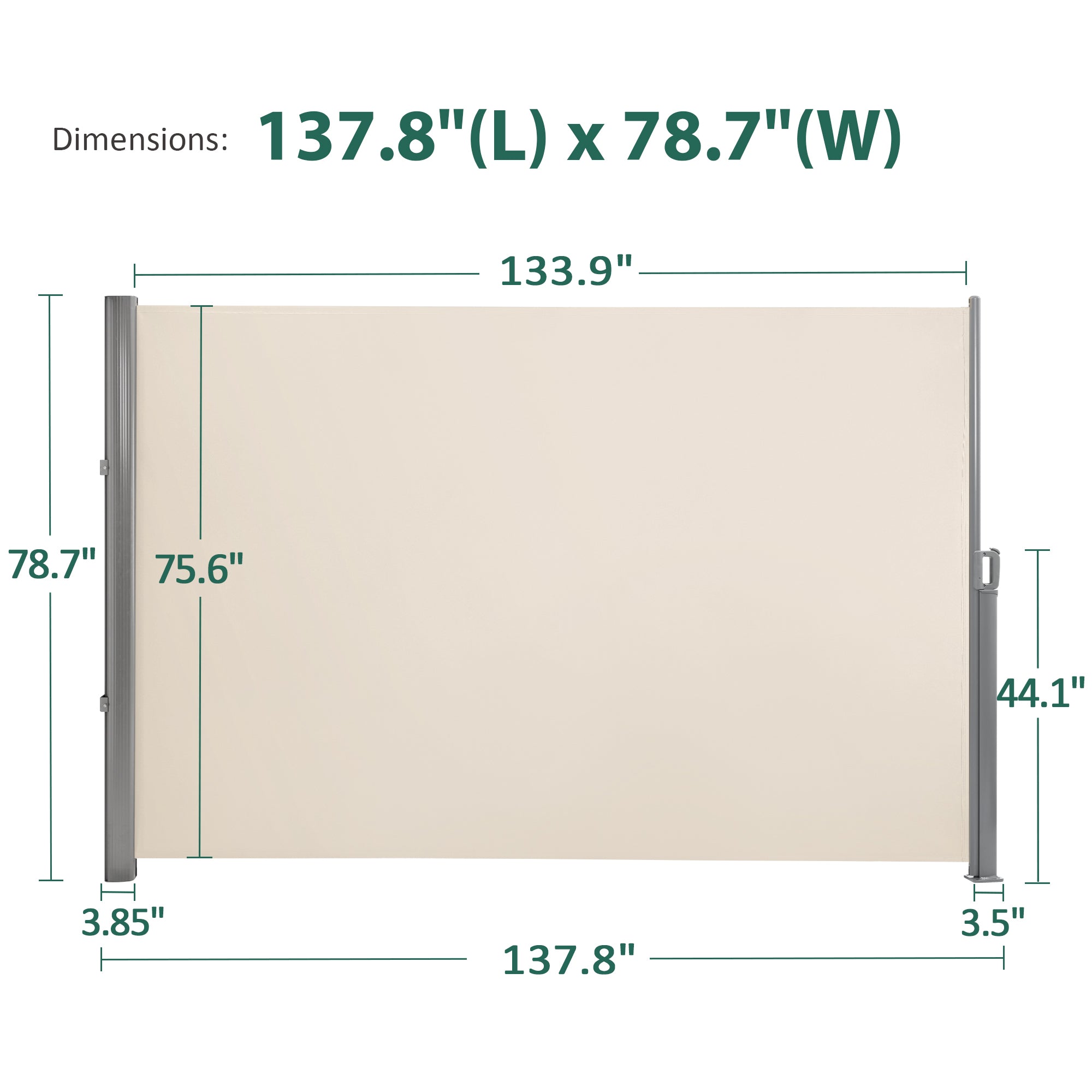 Patio Retractable Side Awning, 4722|4744|4788