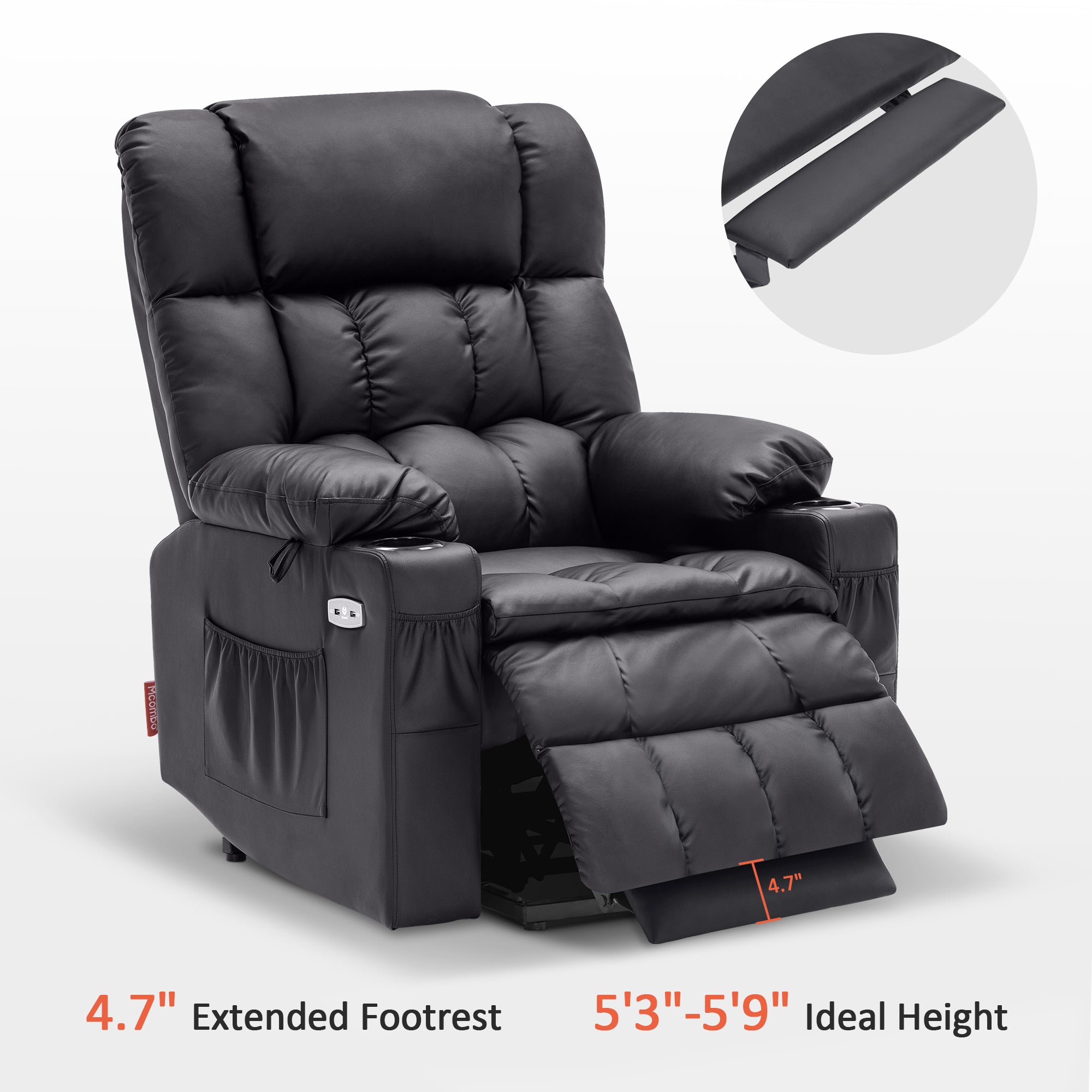 Power Lift Recliner Chair for Elderly, Dual Motor, Massage and Heat, Faux Leather 7890|7893|7896|R7891|R7897|R7894