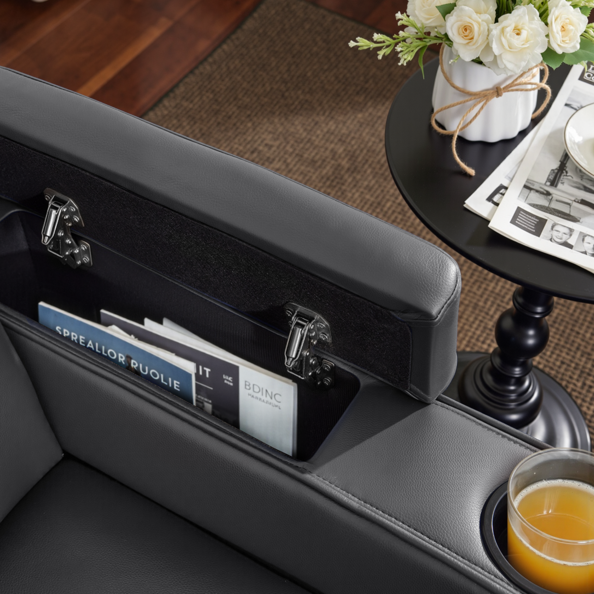 Power Reclining Loveseat, Home Theater Seating, Faux leather HTS470