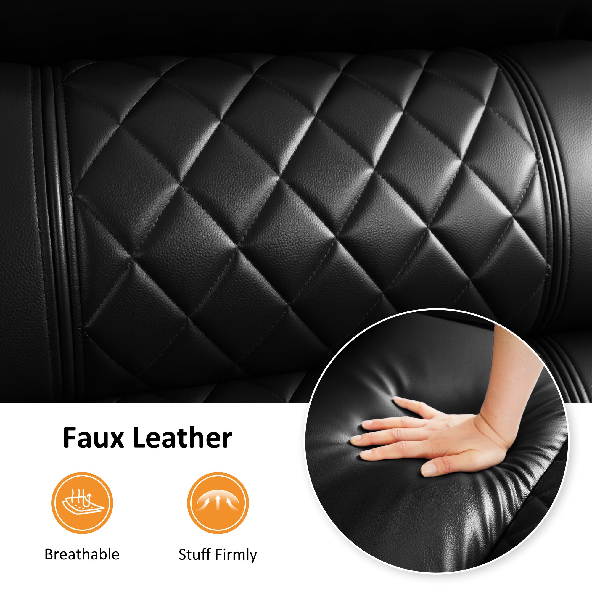 Power Reclining Sofa, Home Theater Seating, Faux leather HTS564