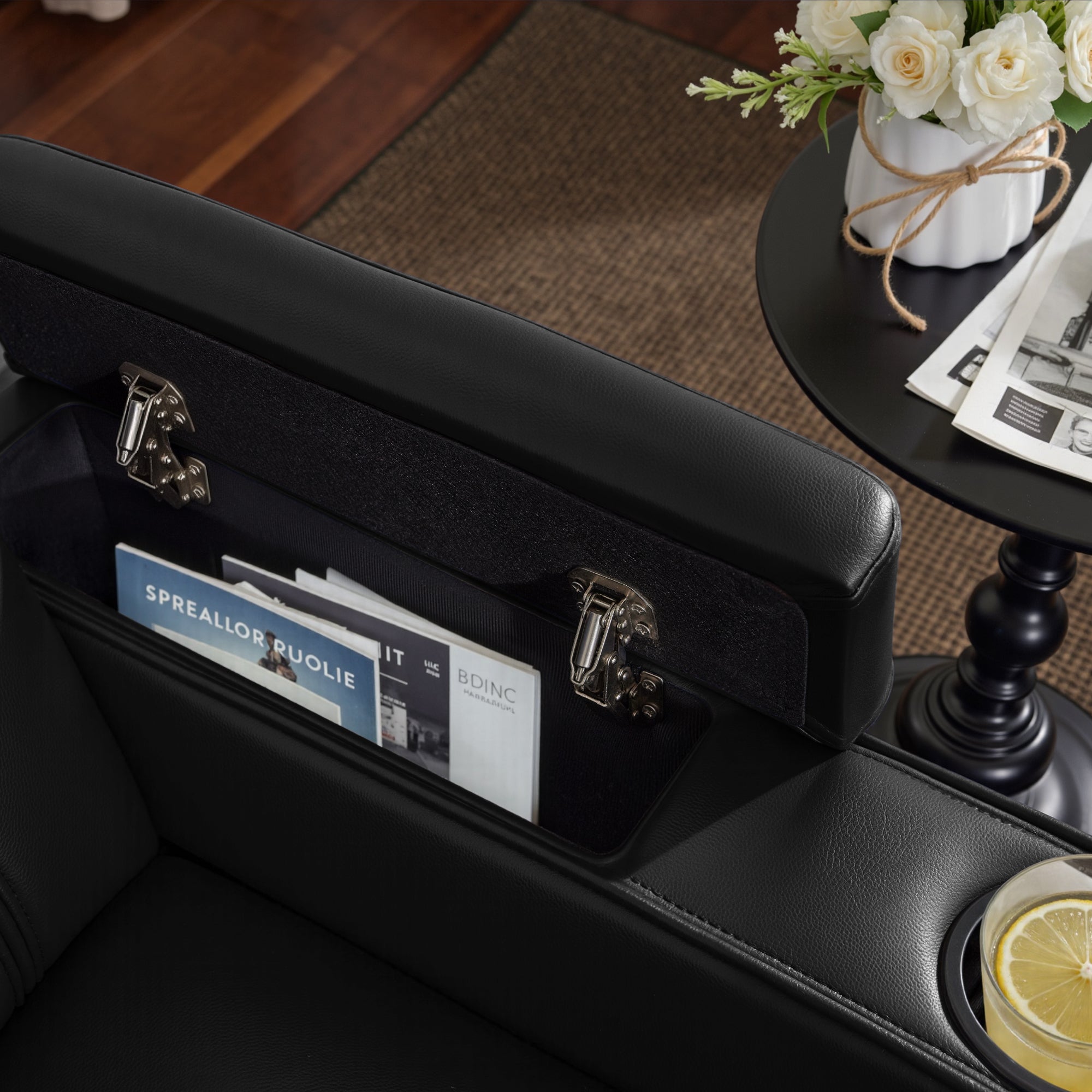 Power Reclining Sofa, Home Theater Seating, Faux leather HTS564