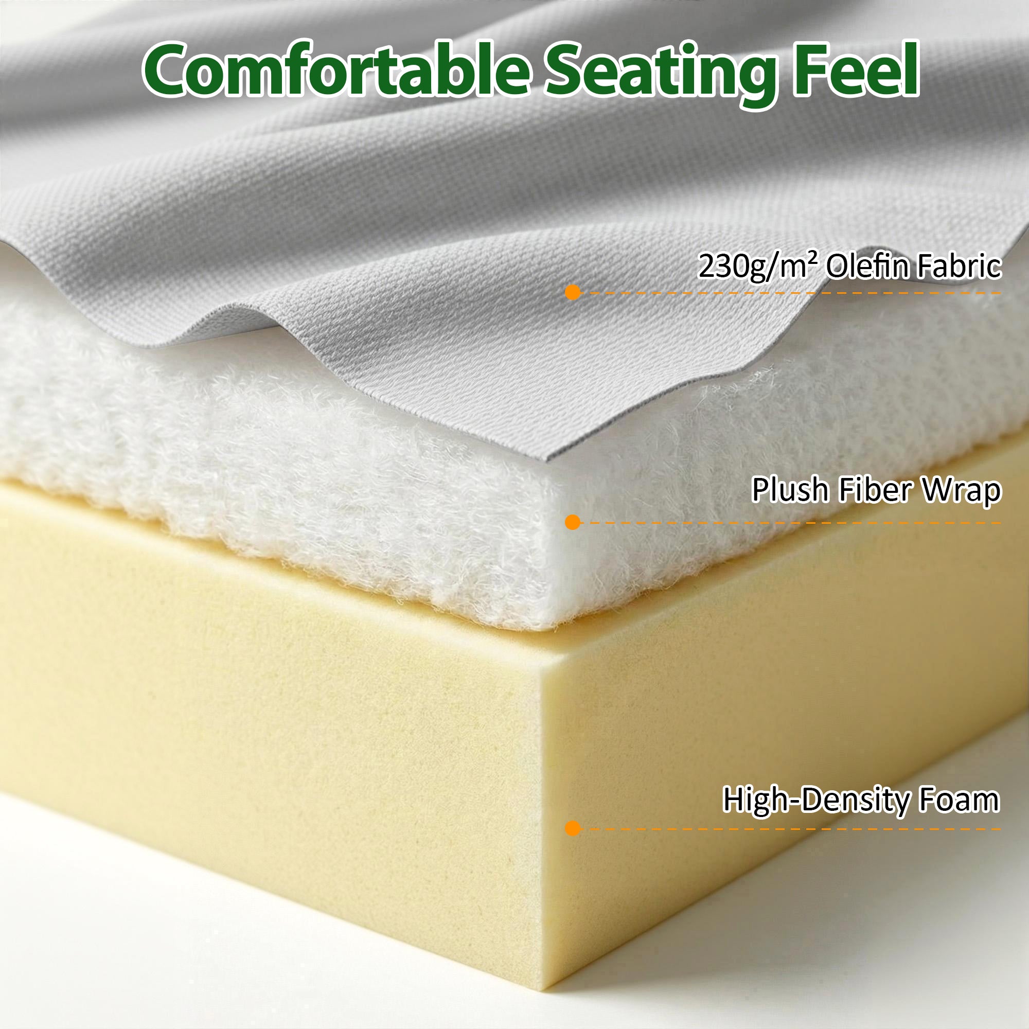 360° Swivel Patio Chair, Outdoor Rotating Armchair with 7.9" Thickened Cushions, Solid Acacia Wood Frame for Backyard, Deck, Indoor OF139