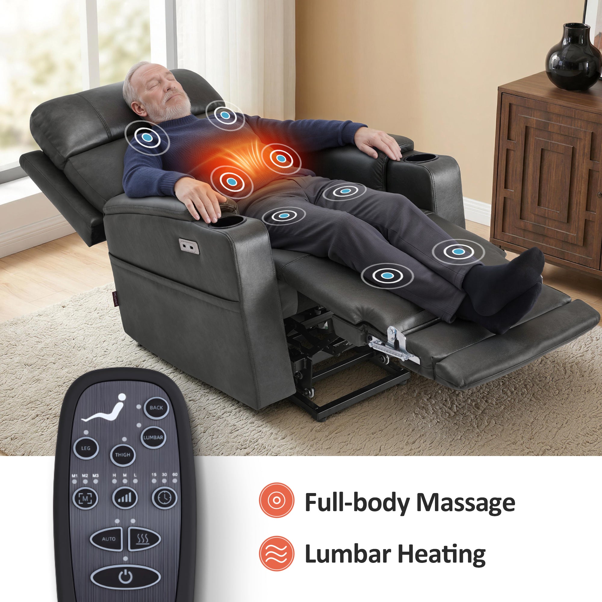 Dual Motor Power Lift Recliner Chair for Elderly