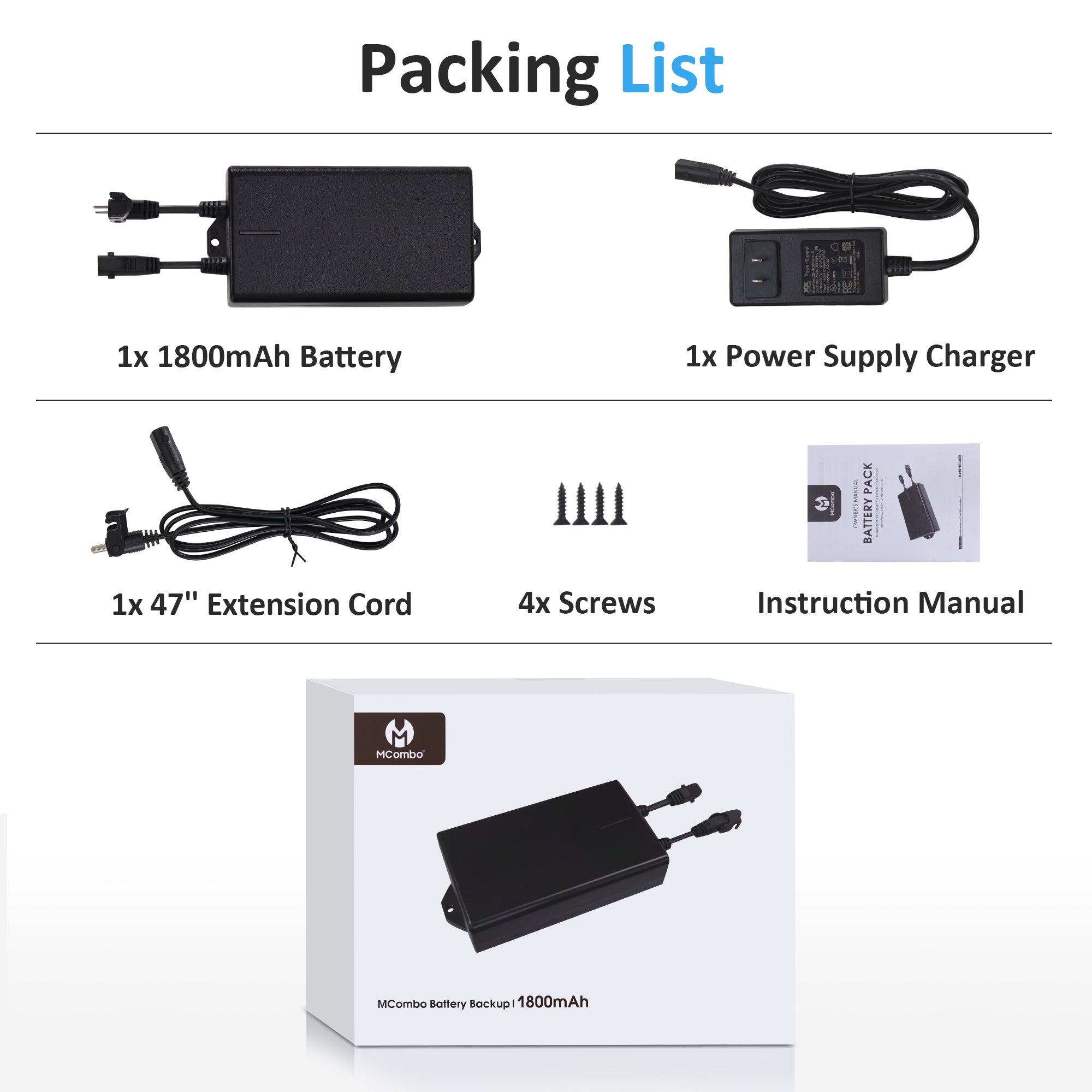 Universal Battery Pack - Fits 2-Pin Connection, BT1800