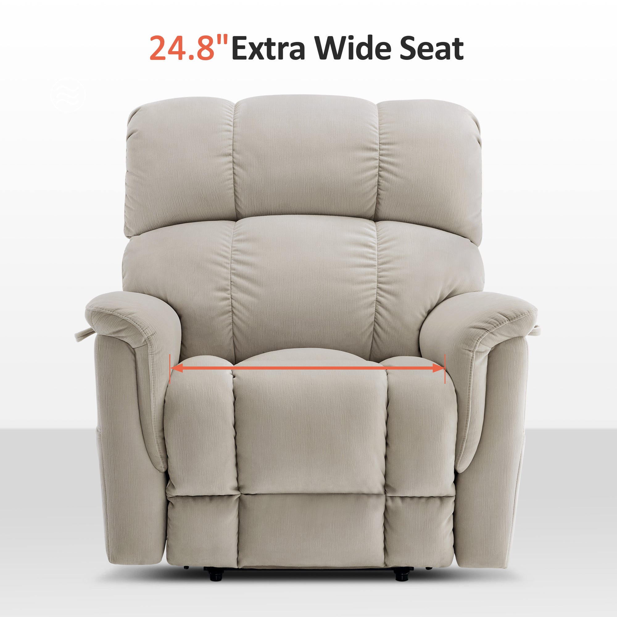 Power Lift Recliner Chair for Elderly, Dual Motor, Massage and Heat, Fabric R7166