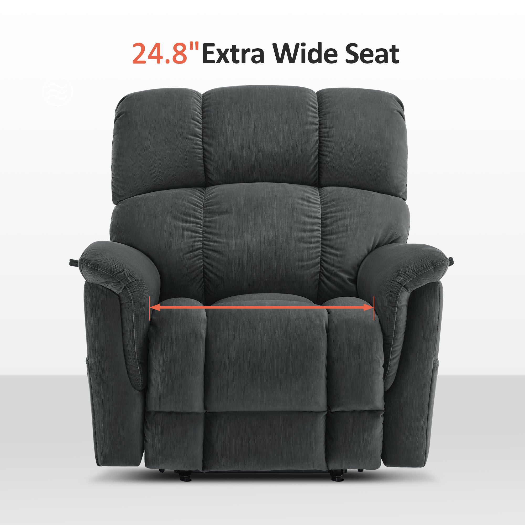 Dual Motor Power Lift Recliner Chair for Elderly, Massage and Lumbar&seat Heating, Fabric R7166