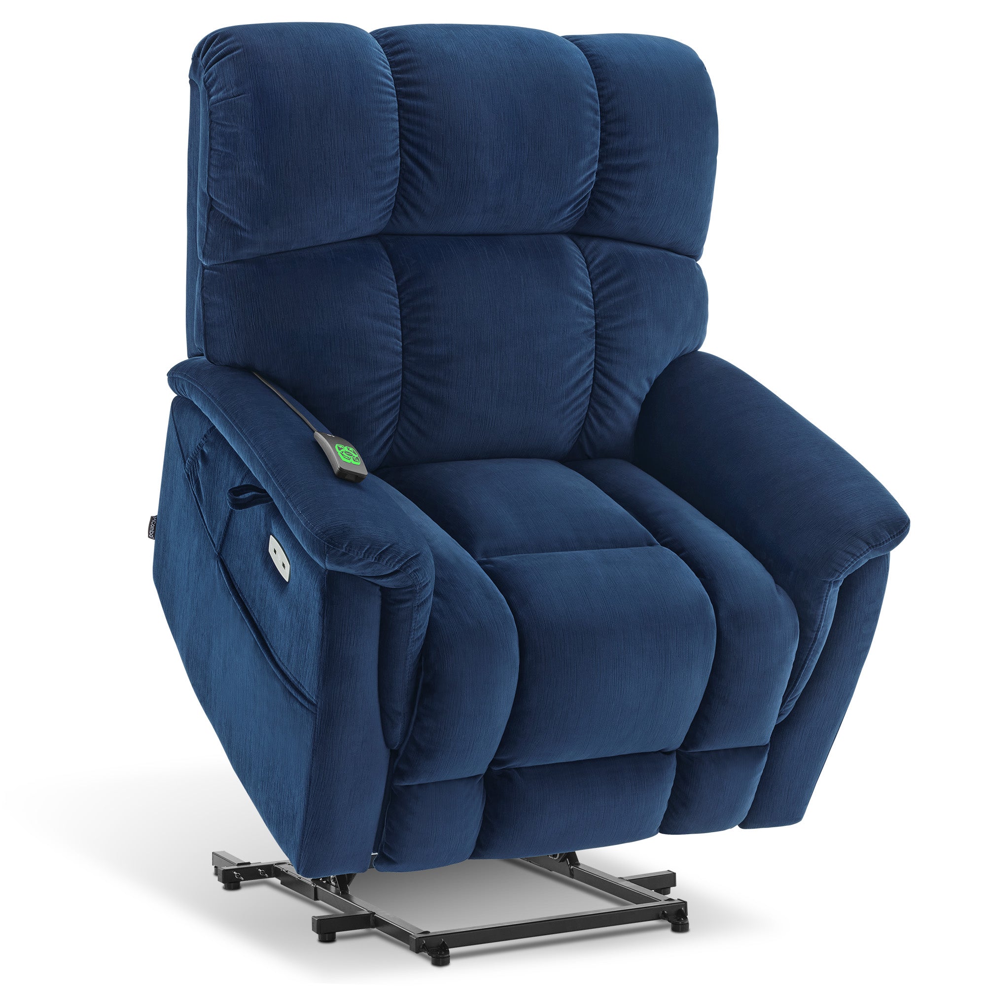 Power Lift Recliner Chair for Elderly, Dual Motor, Massage and Heat, Fabric R7166