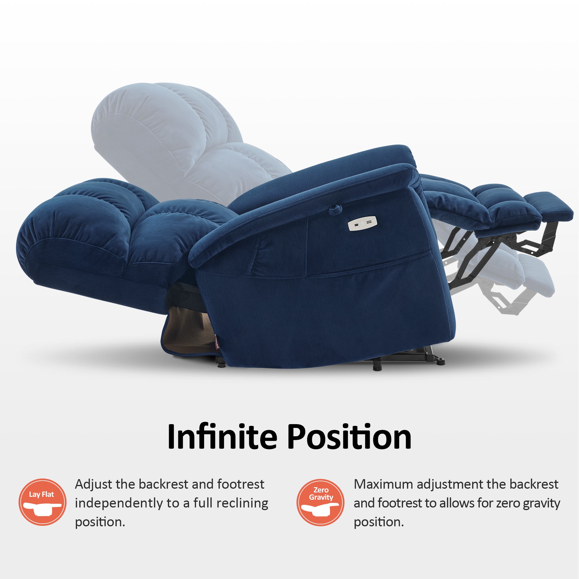 Power Lift Recliner Chair for Elderly, Dual Motor, Massage and Heat, Fabric R7166