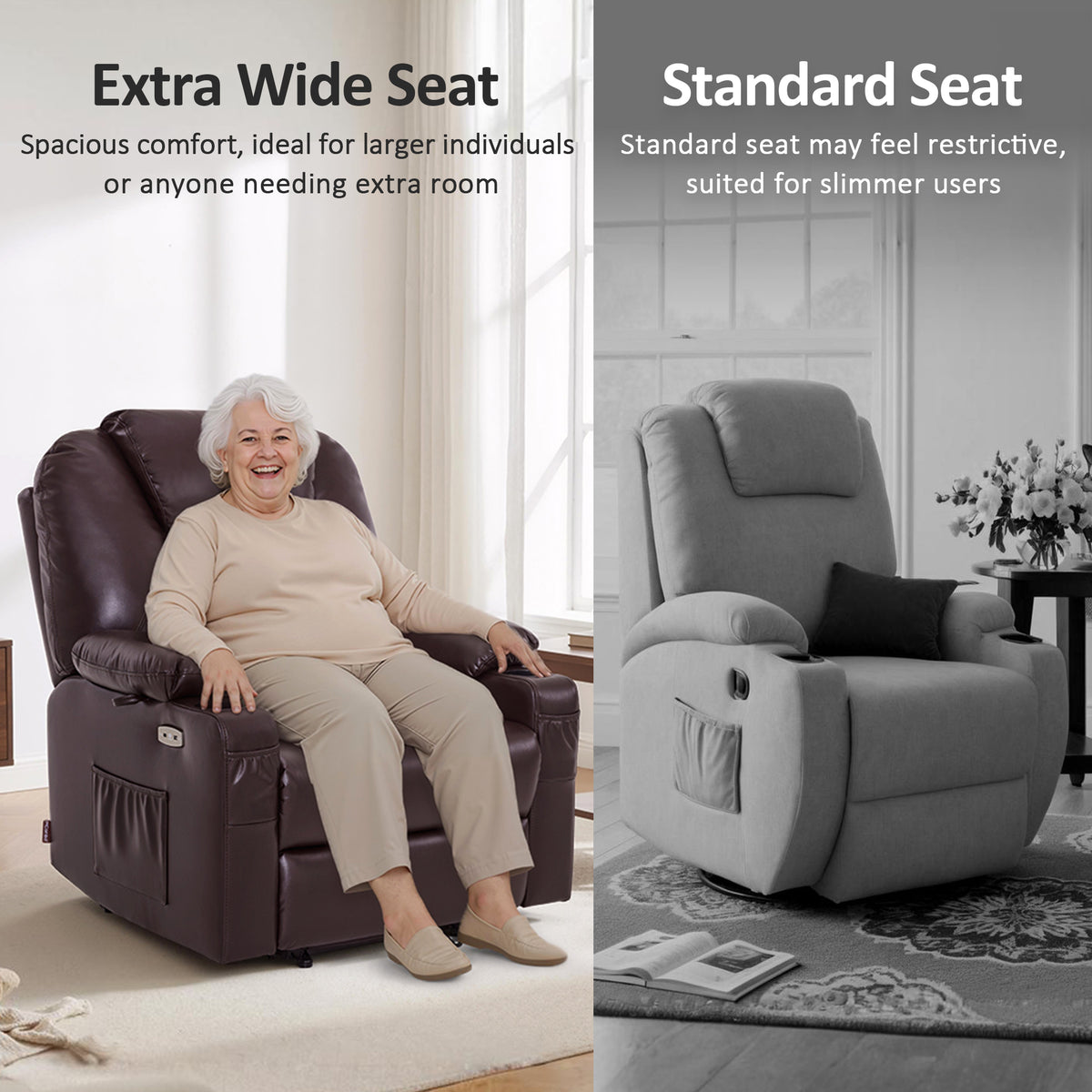 Power Lift Recliner for Elderly, Faux Leather 7040|7516|7141|R7045|R7510|R7042