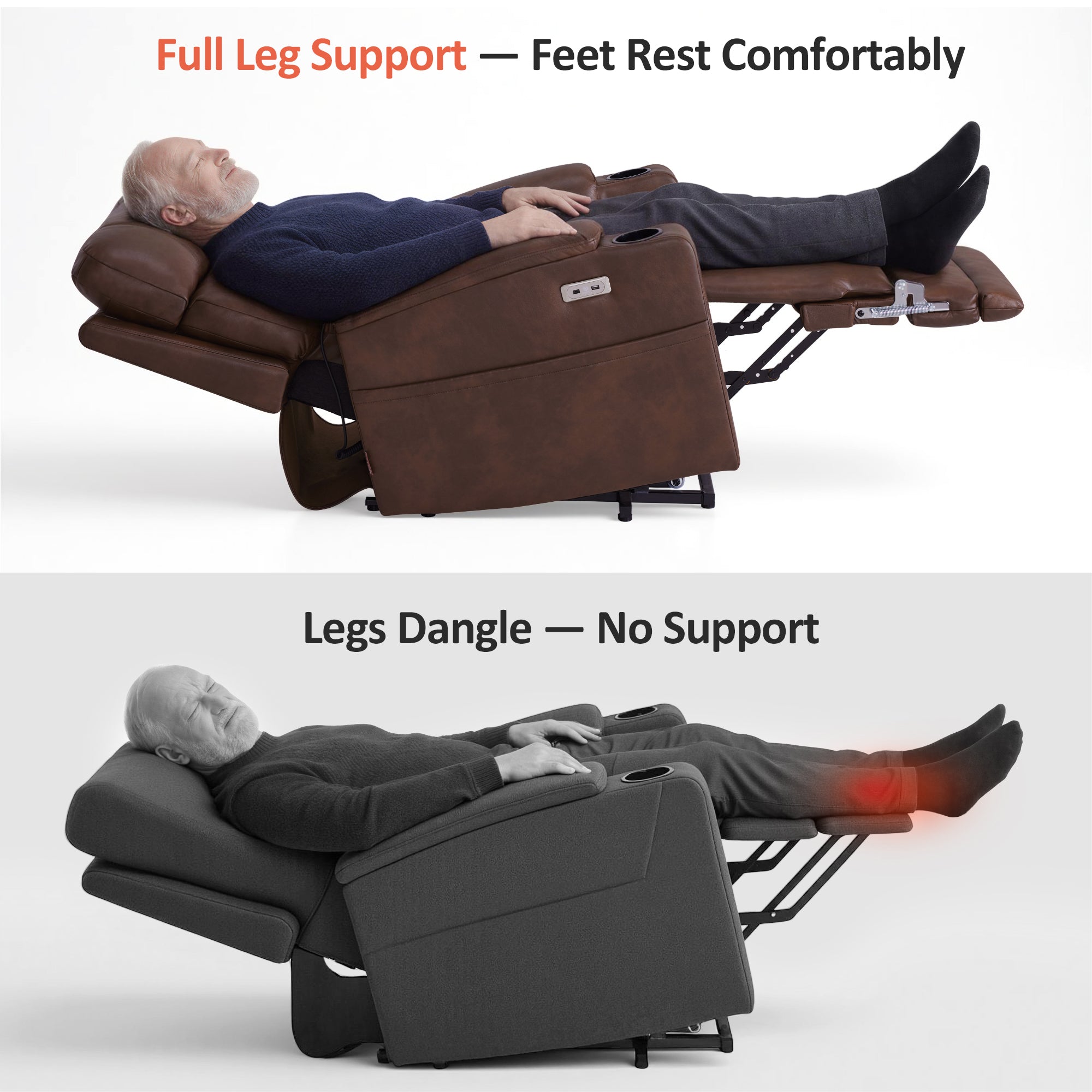 Dual Motor Power Lift Recliner Chair for Elderly